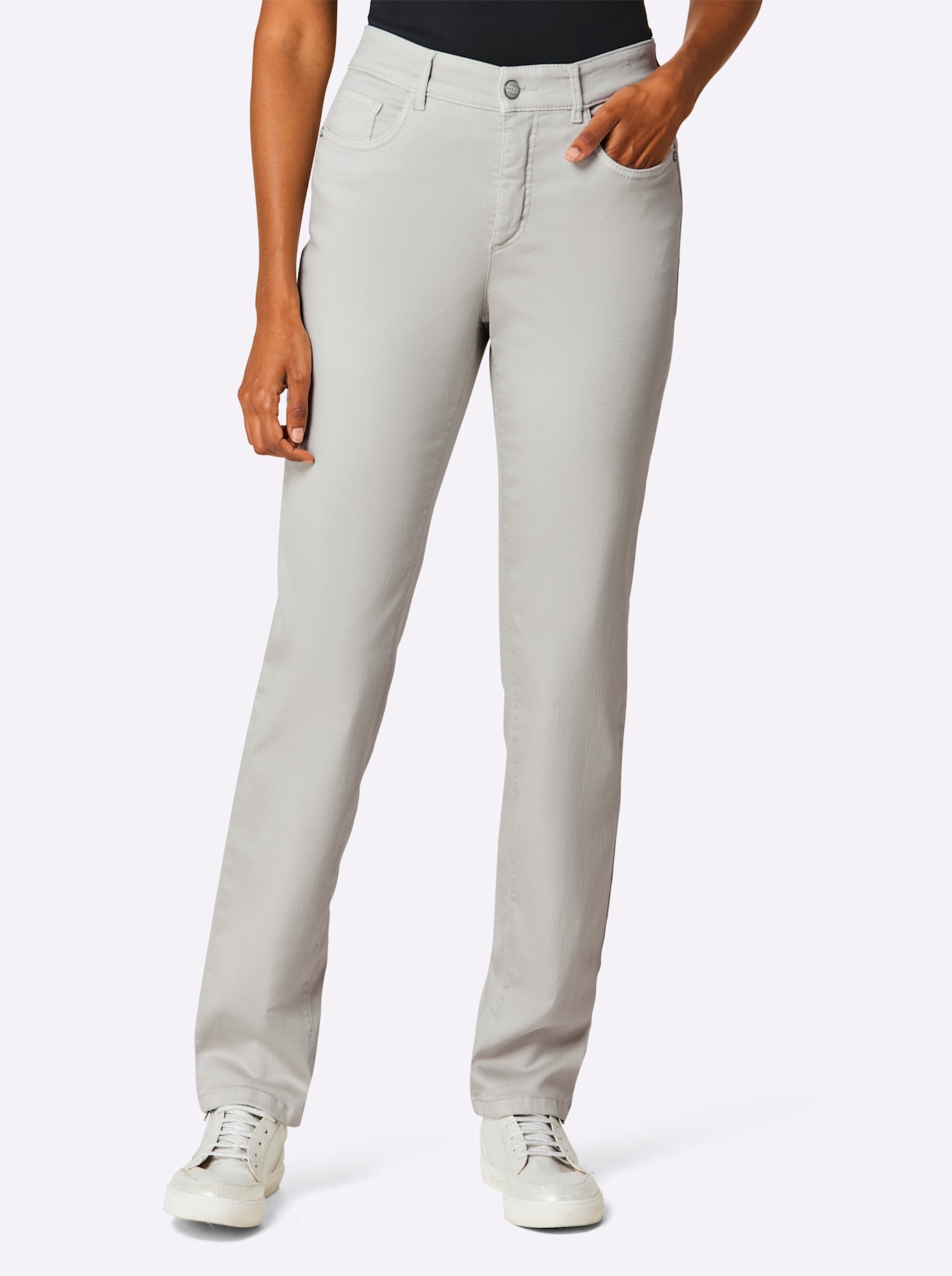 Ascari Damen 5-Pocket-Jeans 1 Stk. tlg. in grau, Größe 46