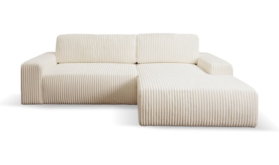 Ecksofa »Hugo-L L-Form«, Design Ecksofa in Cord mit Schlaffunktion & Bettkasten