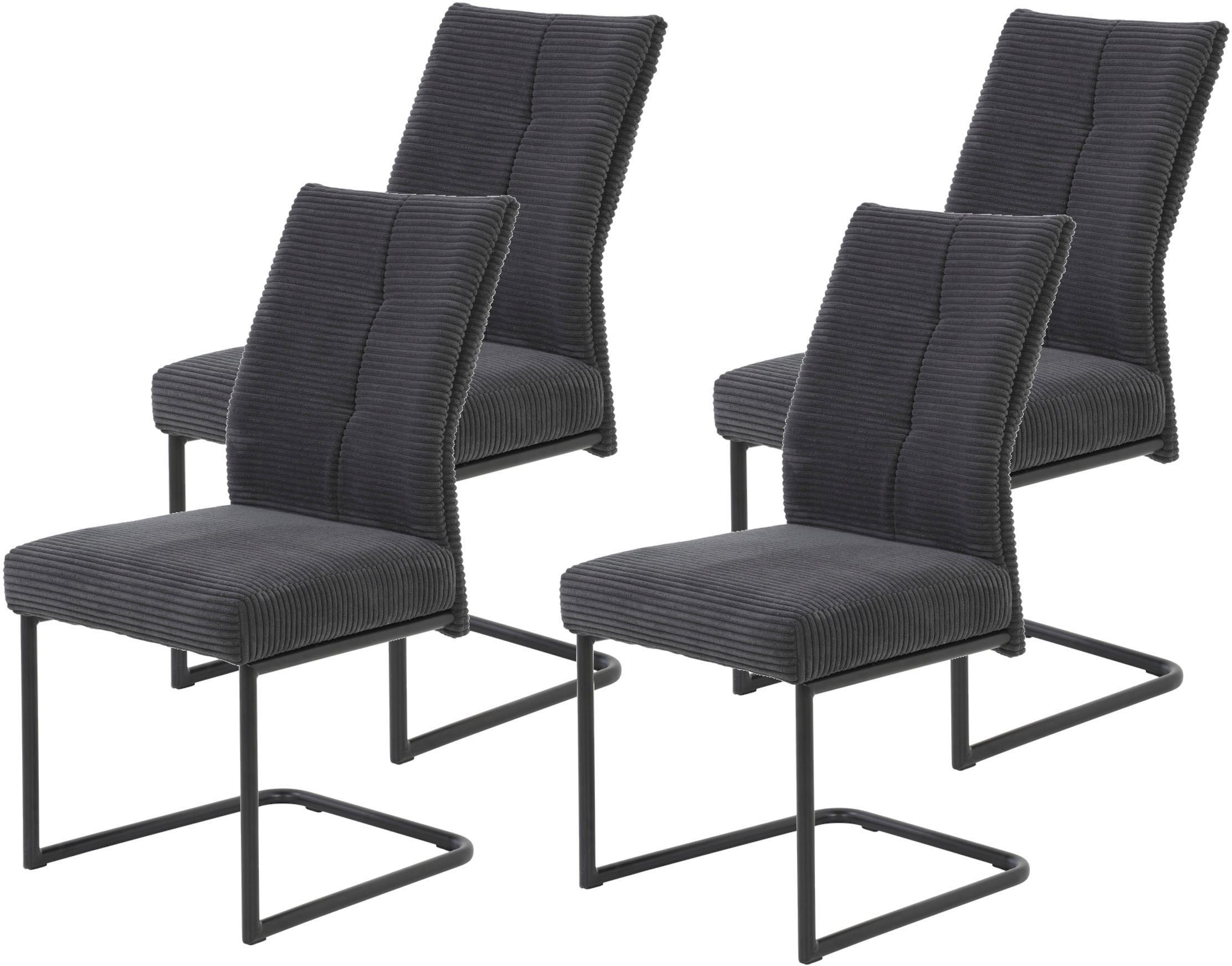 HELA Esszimmerstuhl »Dagmar«, (Set), 4 St., Breitcord, Schwingstuhl mit bequemer Federkern Polsterung, Cord Bezug