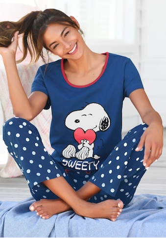 Peanuts Pyjama, mit Snoopy-Druck und Pünktchen-Hose kaufen