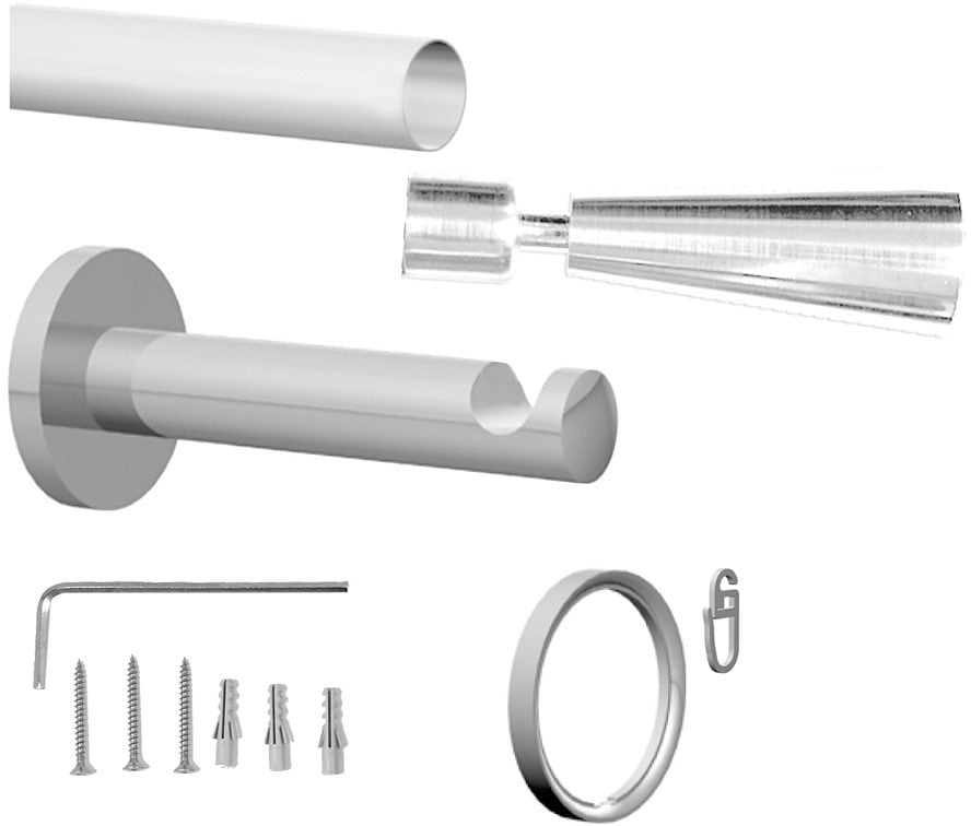 indeko Gardinenstange »Genf«, 1 läufig-läufig, Fixmaß, und Komplett-Set bei online Montagematerial Ringen OTTO inkl