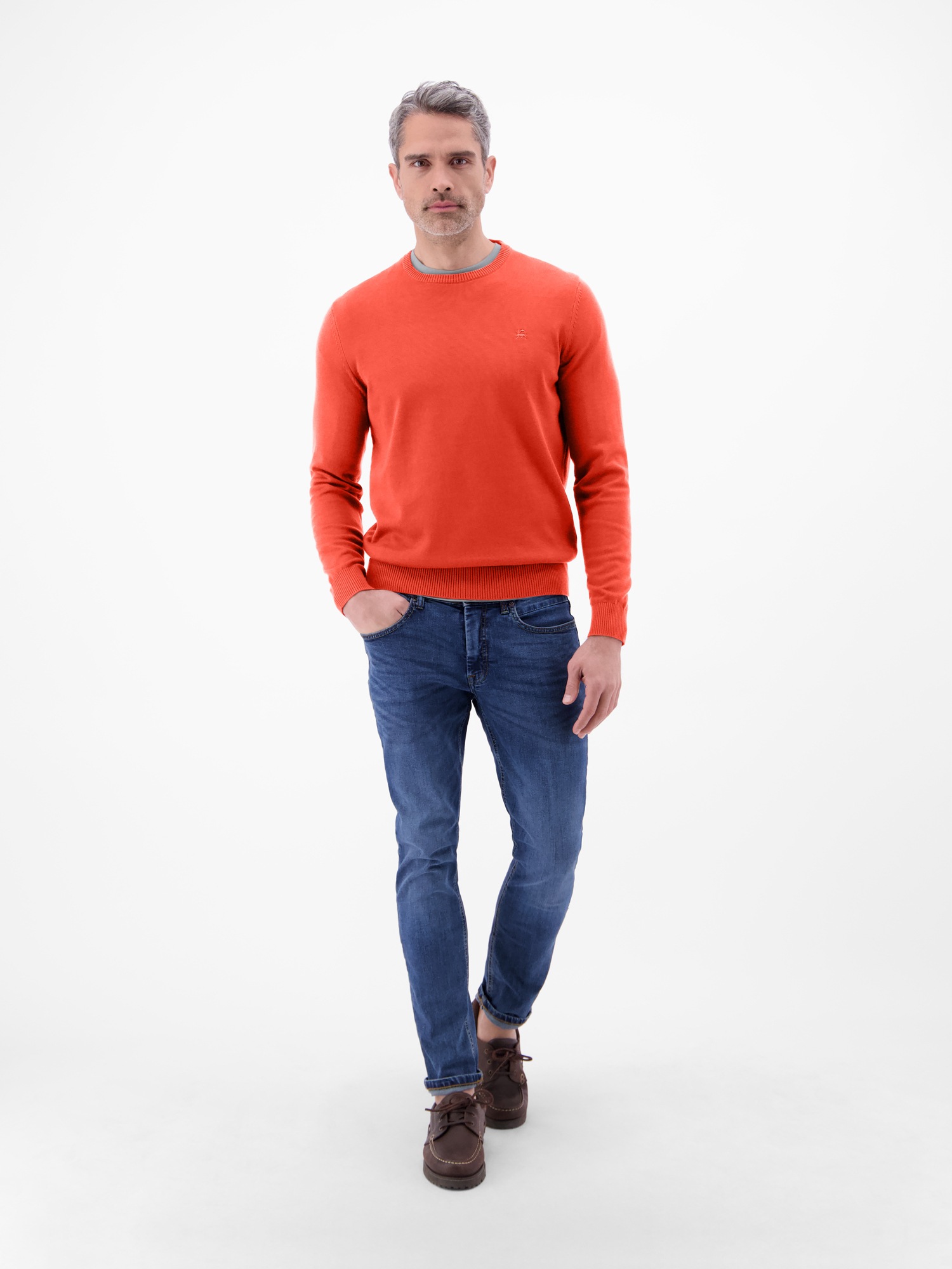 LERROS Strickpullover »Crewneck Strickpullover« Weicher Strick-Pullover, Rundhalsausschnitt, lange Ärmel, pflegeleicht