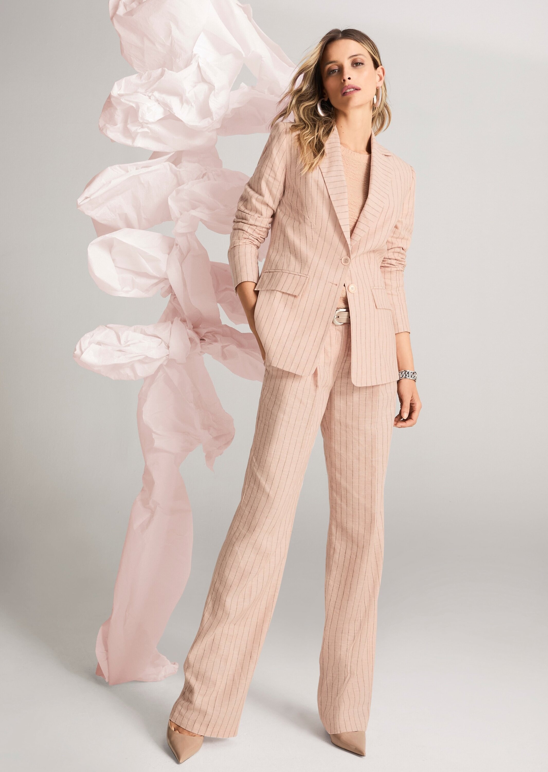 MADELEINE Jackenblazer »Blazer Eleganter Longblazer mit Nadelstreifen«