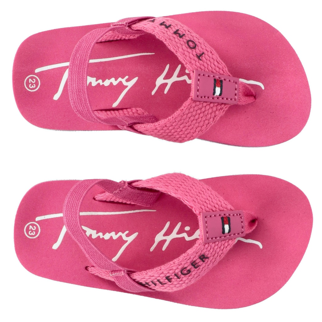 Tommy Hilfiger Sandale »LOGO PRINT FLIP FLOP«, mit elastischen Fersenriemen