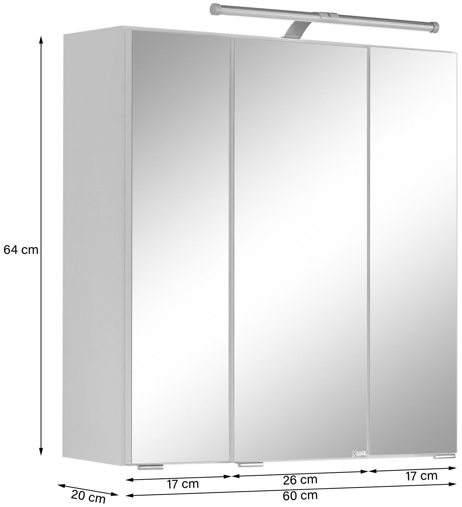 welltime Badmöbel-Set »Avignon«, (3 St.), mit 3D-Spiegelschrank mit LED-Aufsatzleuchte