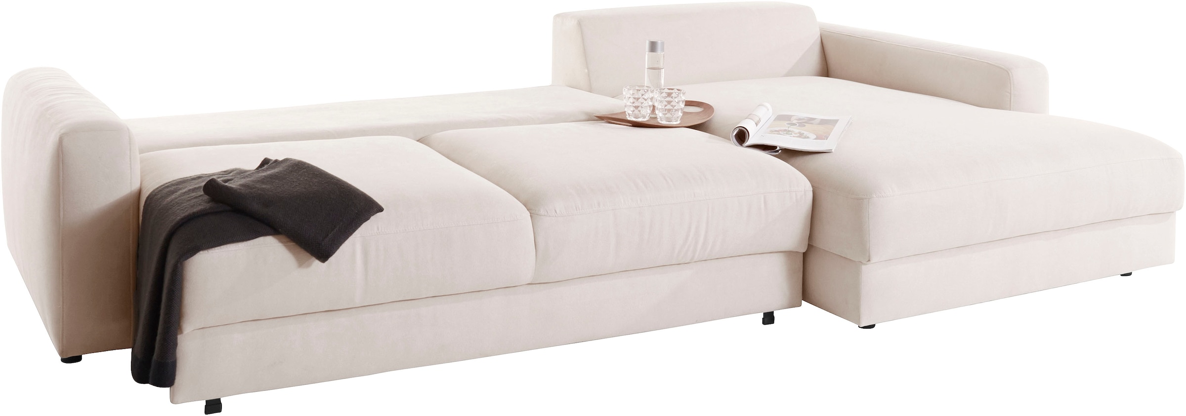 Places of Style Ecksofa »Bloomfield, bequem und elegant, L-Form«, wahlweise mit Bettfunktion und Bettkasten