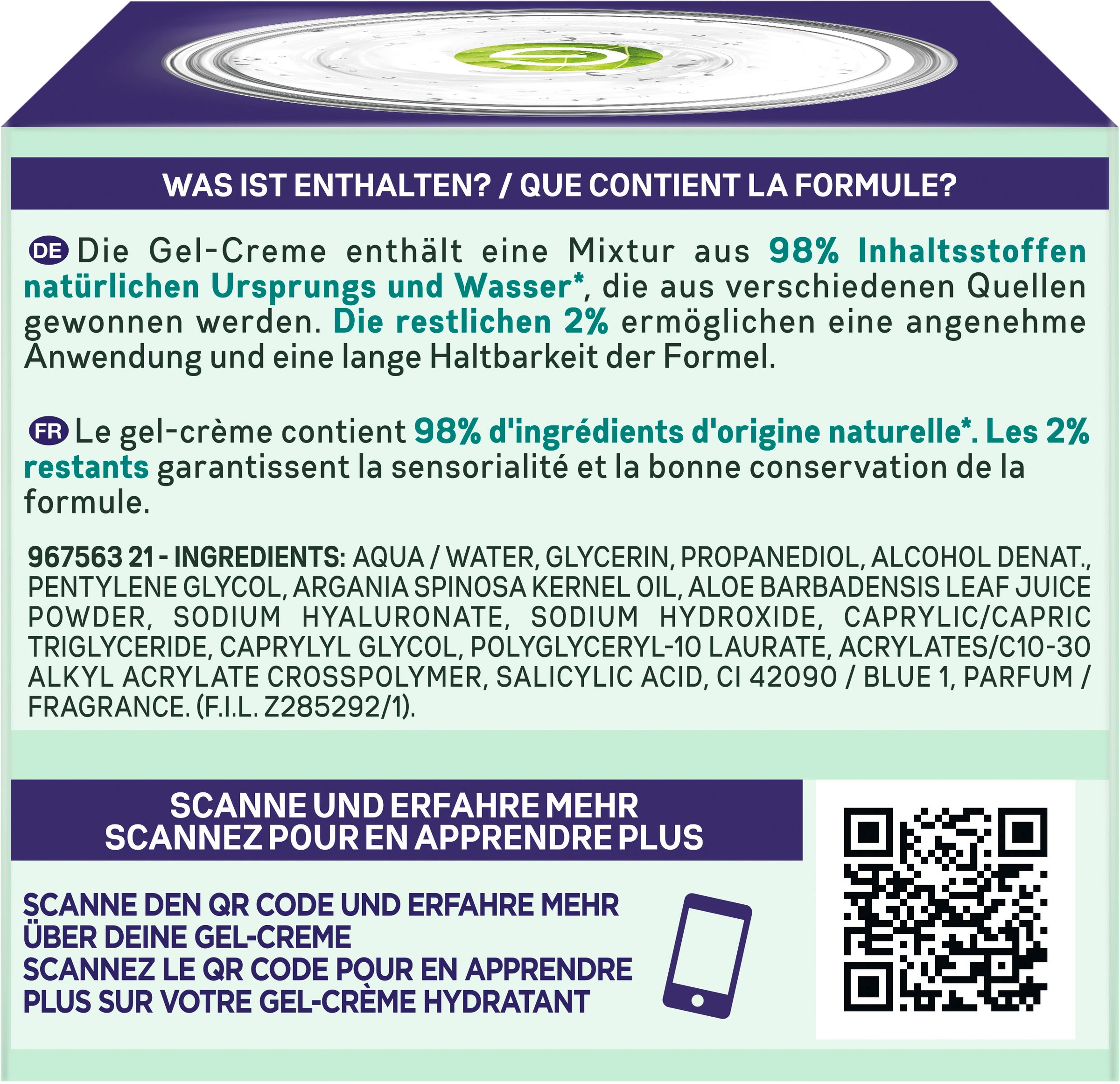 GARNIER Nachtcreme »Garnier Hyaluron Aloe Booster Nachtpflege«, mit Hyaluron