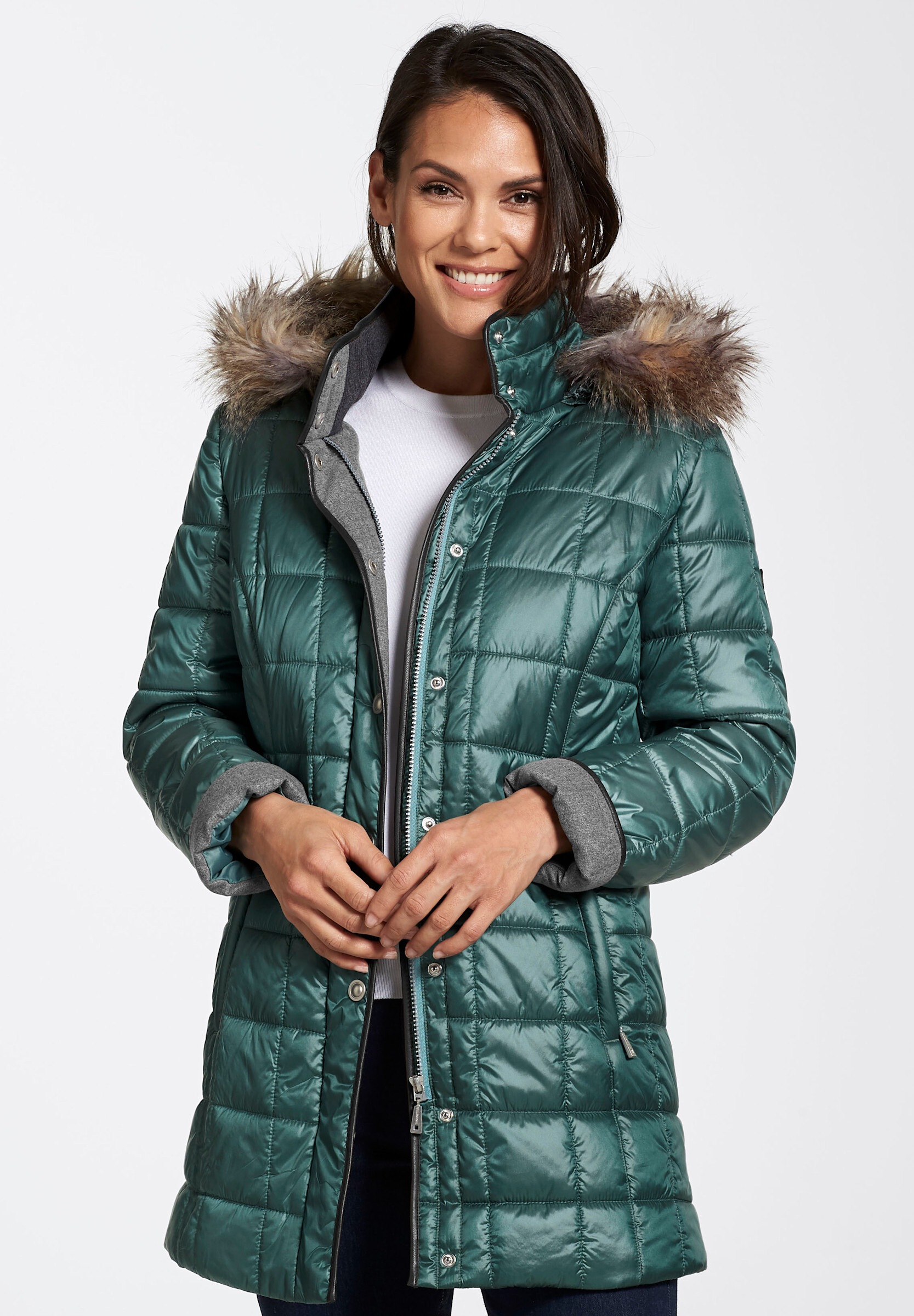 Witt Steppjacke »Jacke Steppjacke mit Reißverschluss-Seitenschlitzen« Abnehmbare Kapuze