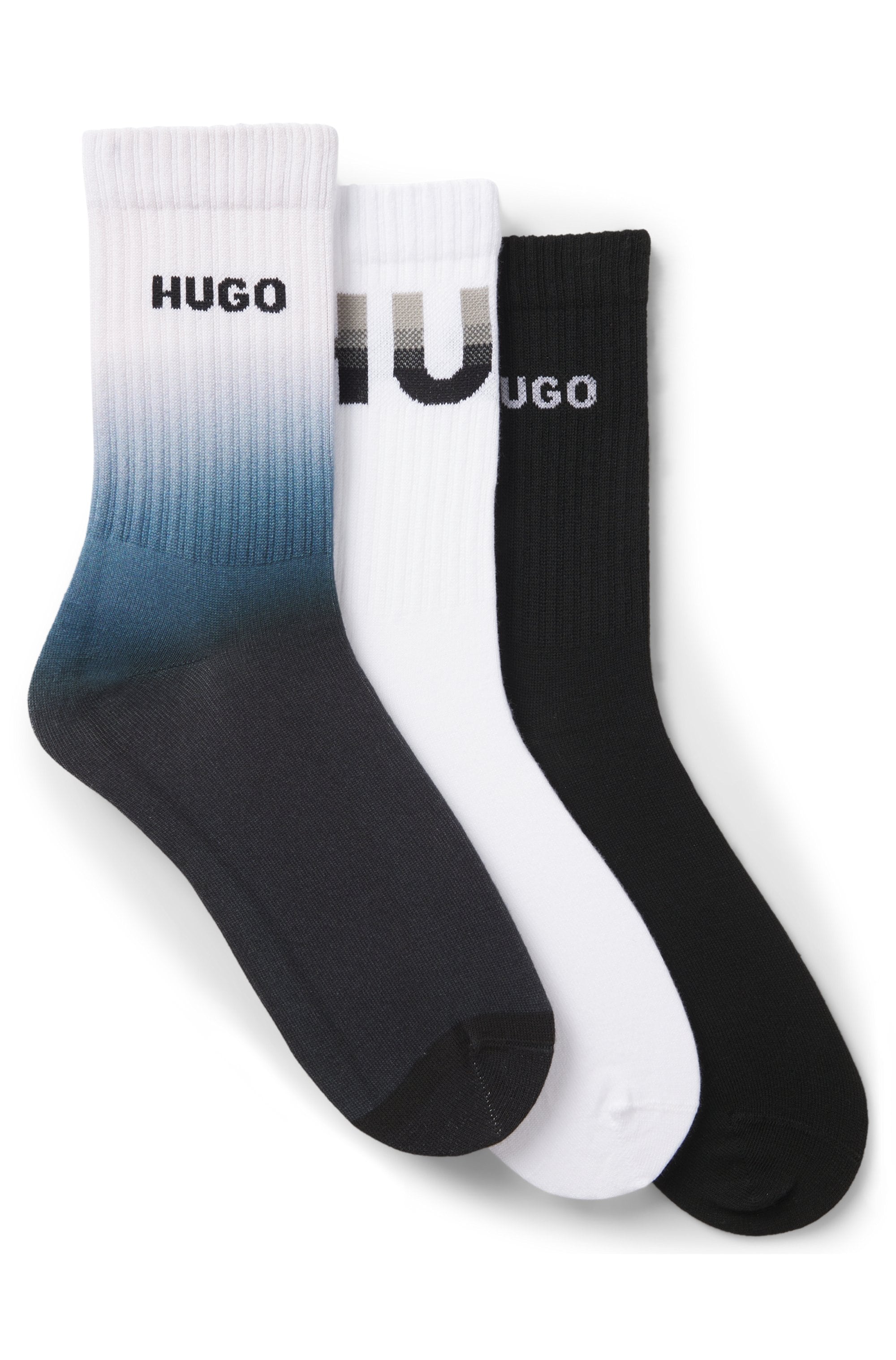 HUGO Underwear Socken 3 Paar tlg. sportlich, elastisch, jedes Paar individuell