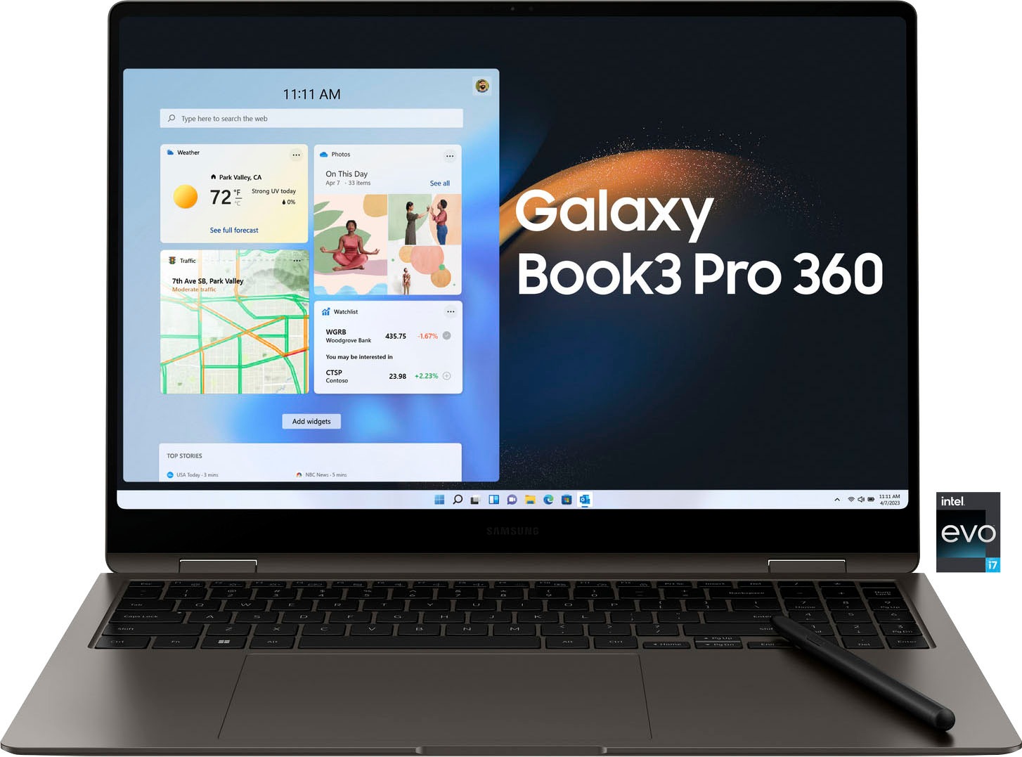 Samsung Notebook »Galaxy Book3 Pro 360«, 40,62 cm, / 16 Zoll, Intel, Core i7, Iris Xe Graphics, 512 GB SSD