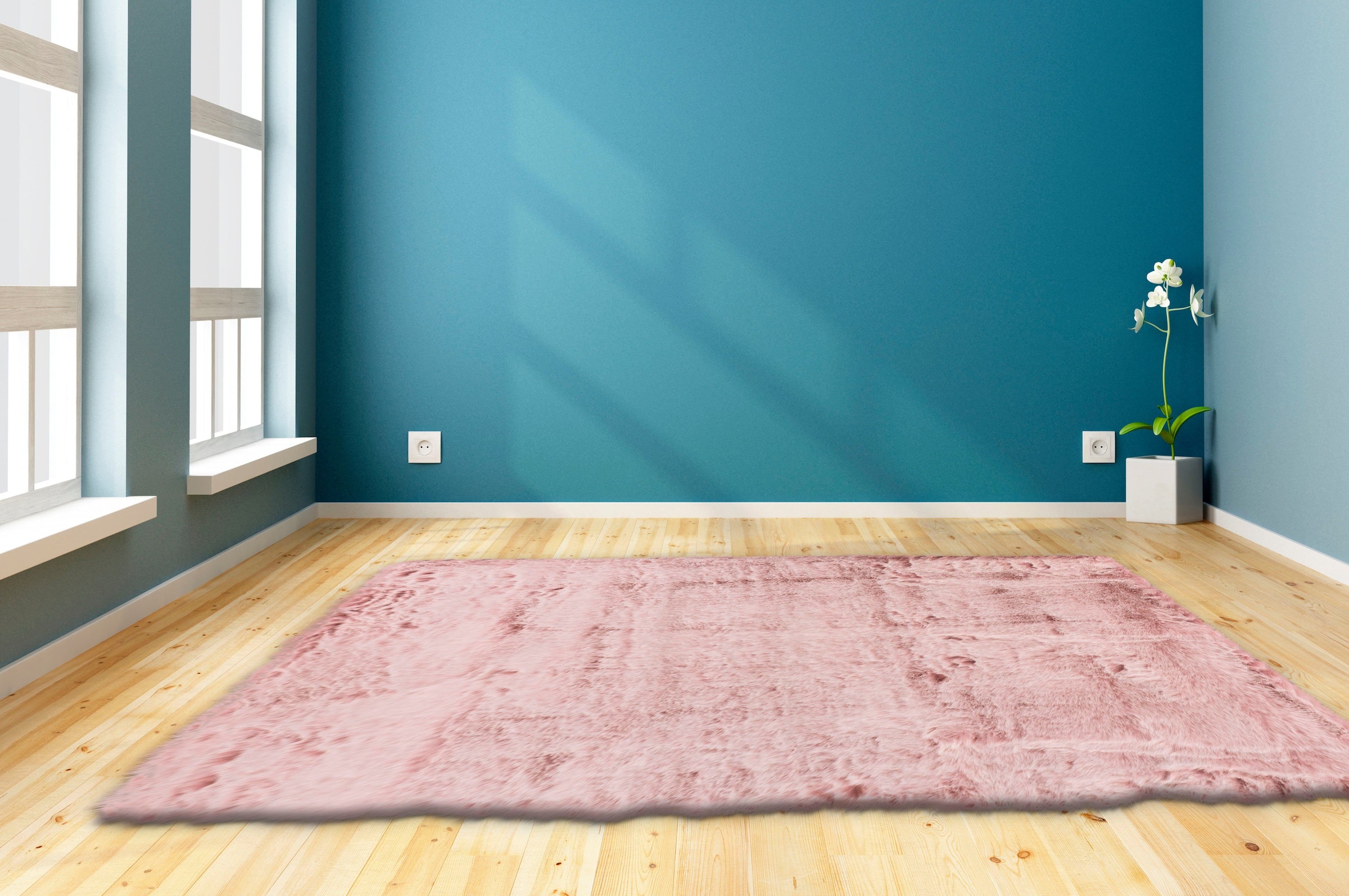 Leonique Hochflor-Teppich »Aysu«, rechteckig, einfarbiger Teppich, besonders weich und kuschelig