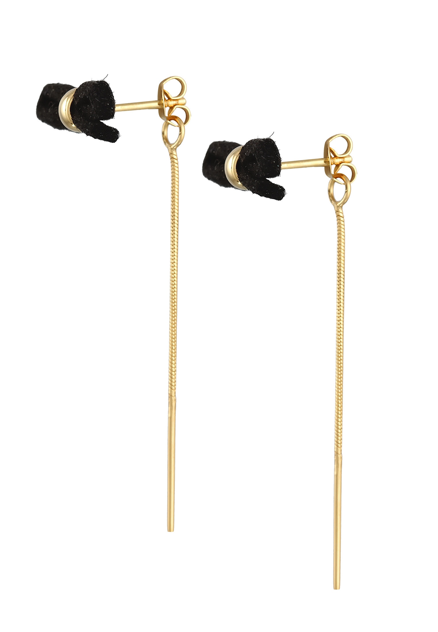 Elli Paar Ohrstecker »Ohrringe Ohrhänger Schleife Velour Leder Optik 925 Silber«