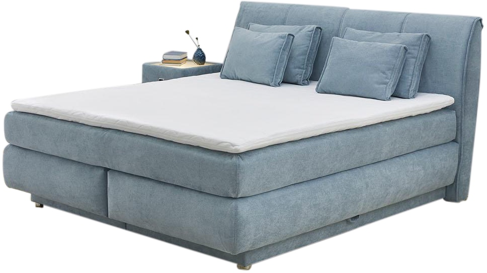 Jockenhöfer Gruppe Boxspringbett Carla, mit Bettkasten, Kaltschaum-Topper und Zierkissen