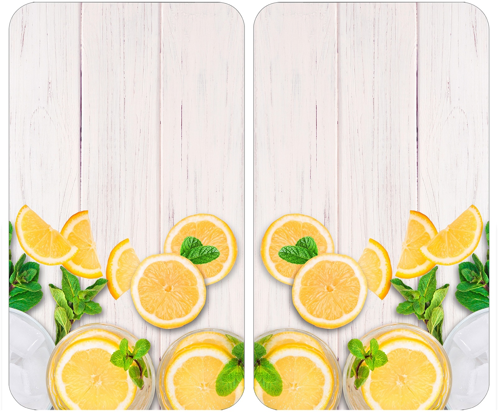 Herd-Abdeckplatte "Universal Zitronen", Glas Kunststoff, (Set, 2-tlg.)