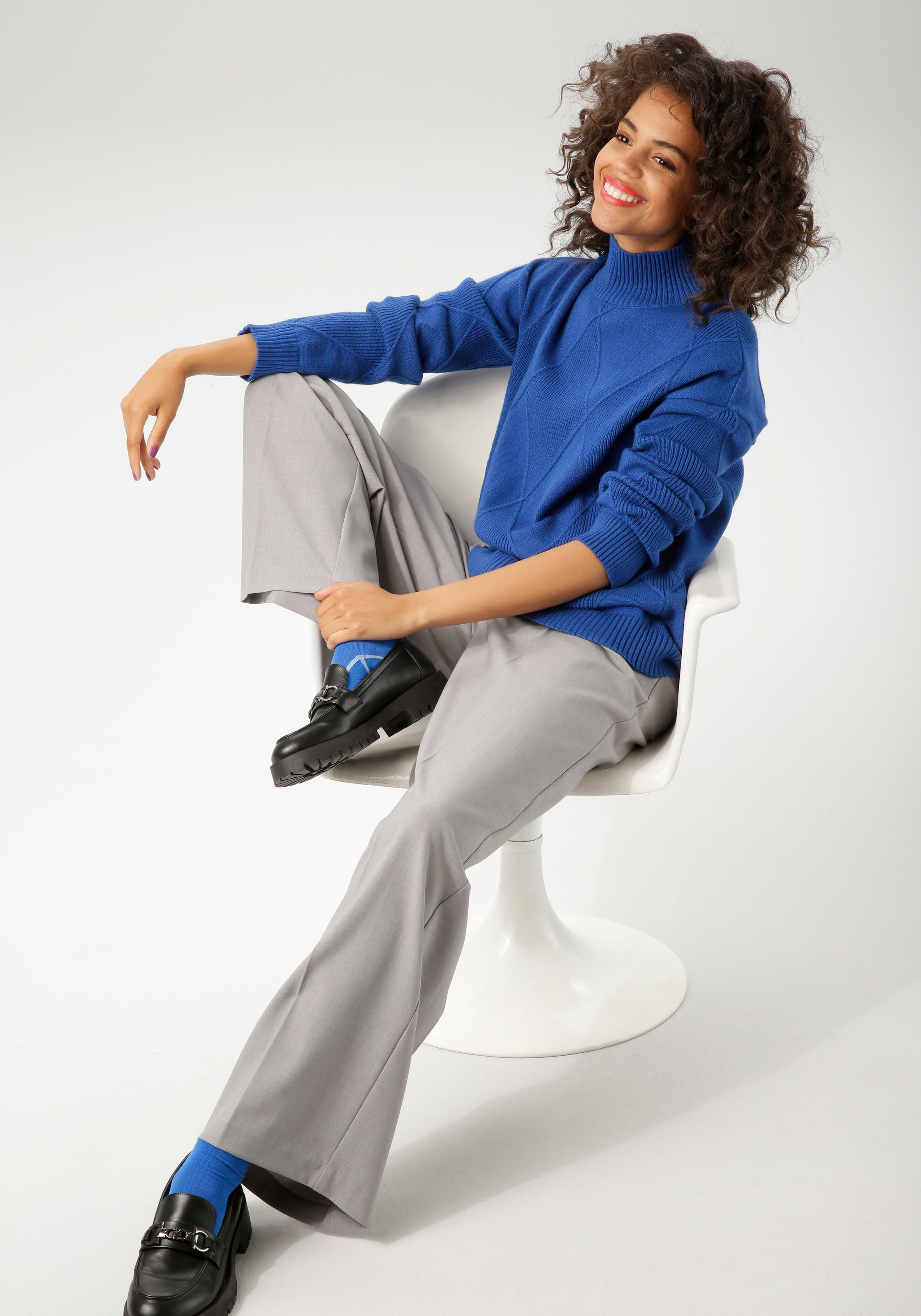 Aniston CASUAL Strickpullover , im trendigen Rauten-Muster - NEUE KOLLEKTION
