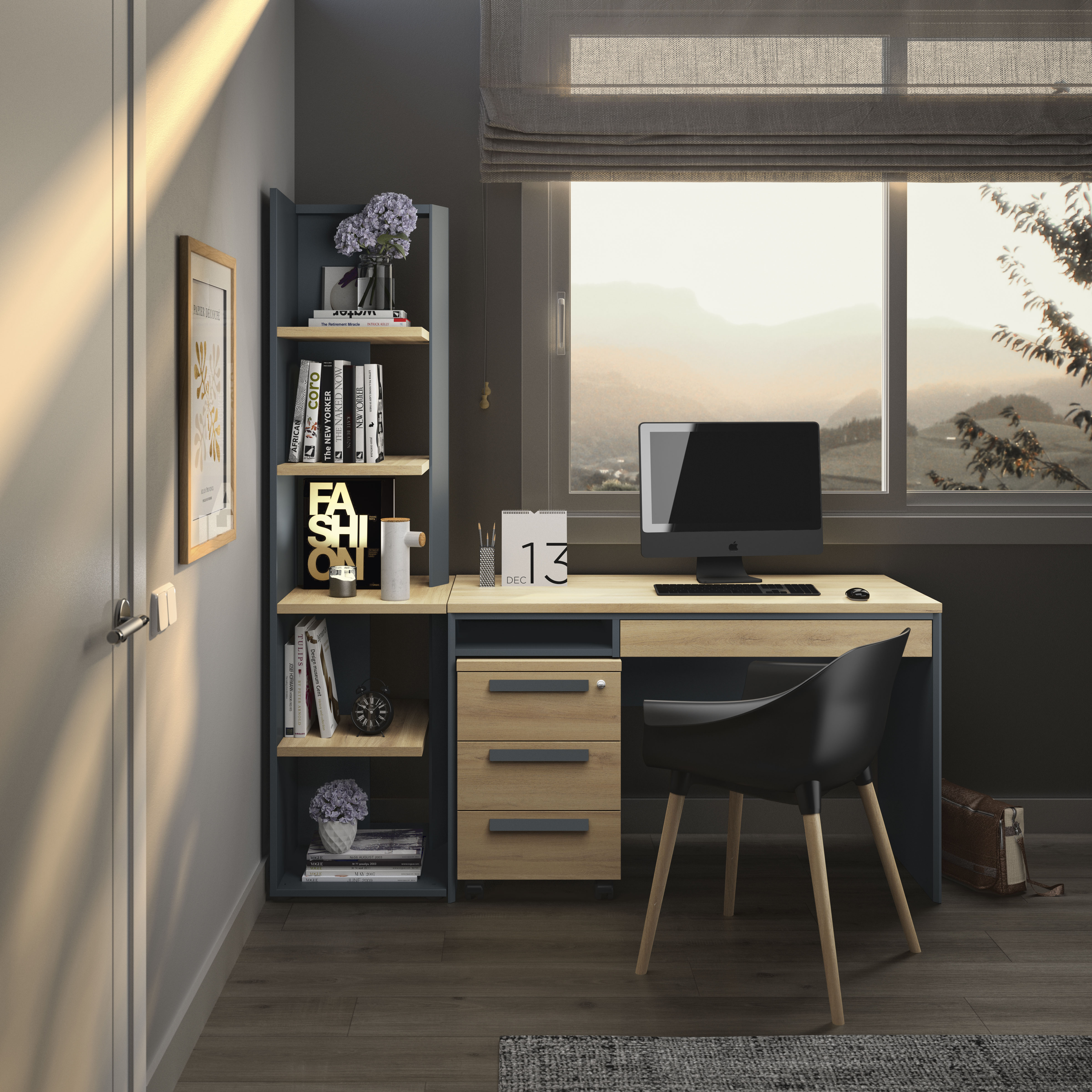 Gami Aktenregal »ARCADE« 1 Stk. tlg. Bücherregal B. 60 in grau, Größe B/H/T: 60 cm x 182 cm x 45 cm