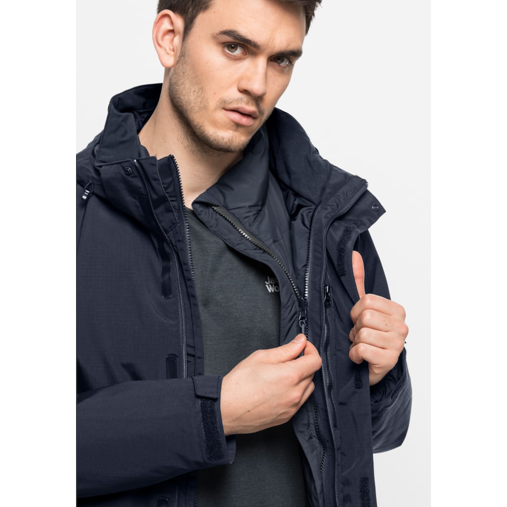 Jack Wolfskin 3-in-1-Funktionsjacke »BERGLAND 3IN1 JKT M«, mit Kapuze