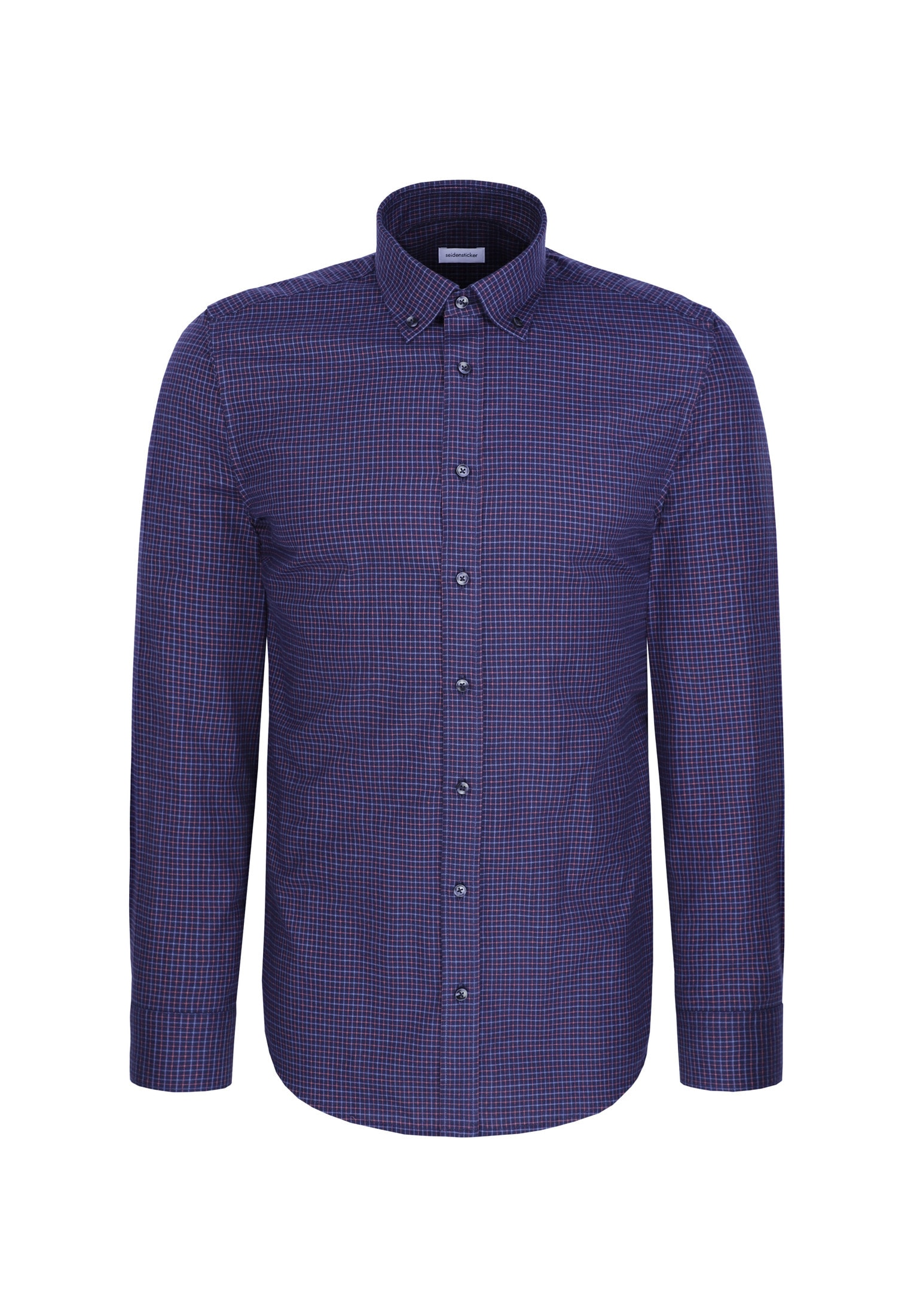 seidensticker Flanellhemd »Schwarze Rose« Shaped 1/1 Button-Down-Kragen Karo