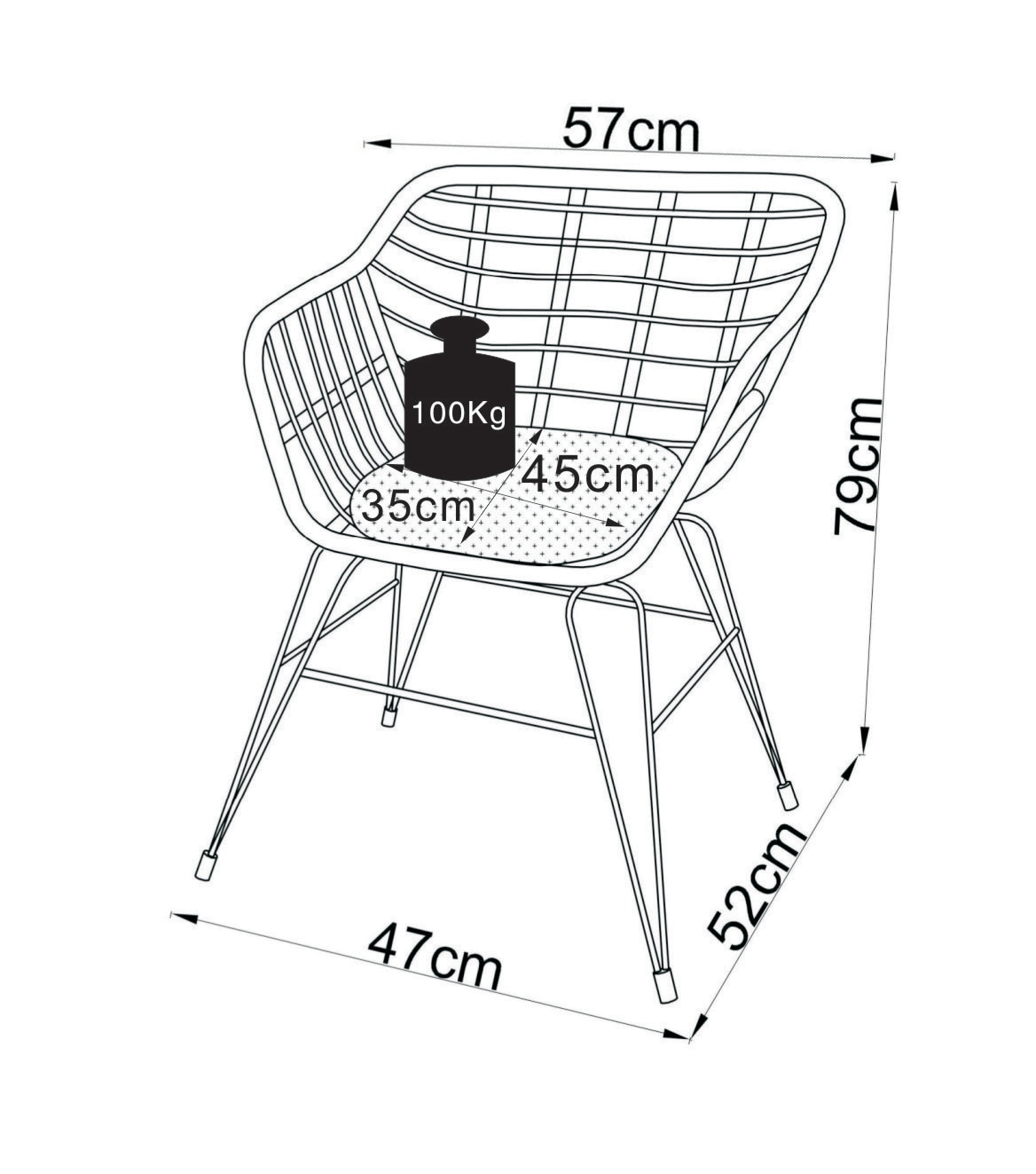 VCM Garten-Essgruppe »3tlg Bistroset Lounge Balkonset Sitzpolster Rattan«, (3 tlg., Ragali)