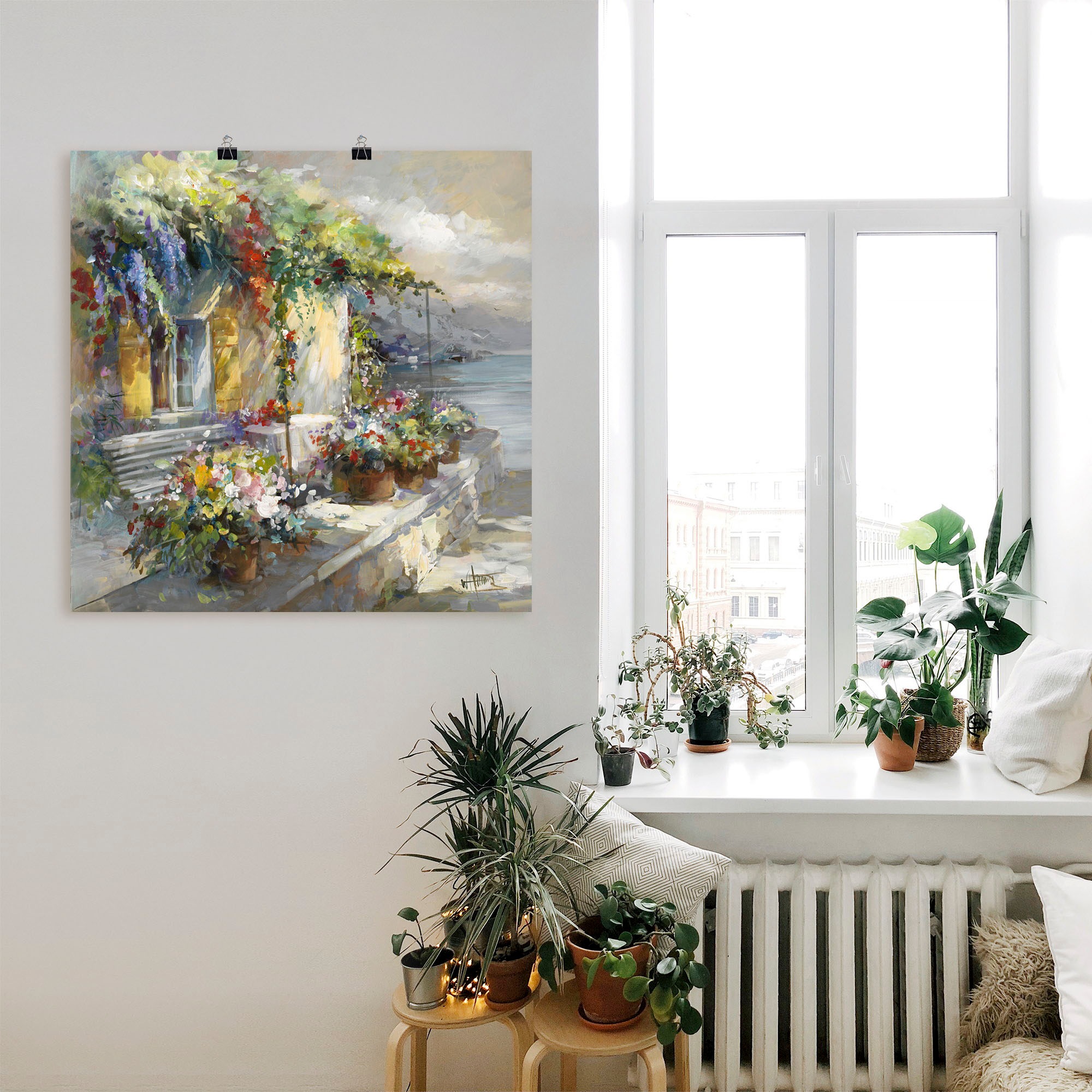 Artland Wandbild »Veranda am See«, Garten, (1 St.), in vielen Größen & Produktarten -Leinwandbild, Poster, Wandaufkleber / Wandtattoo auch für Badezimmer geeignet