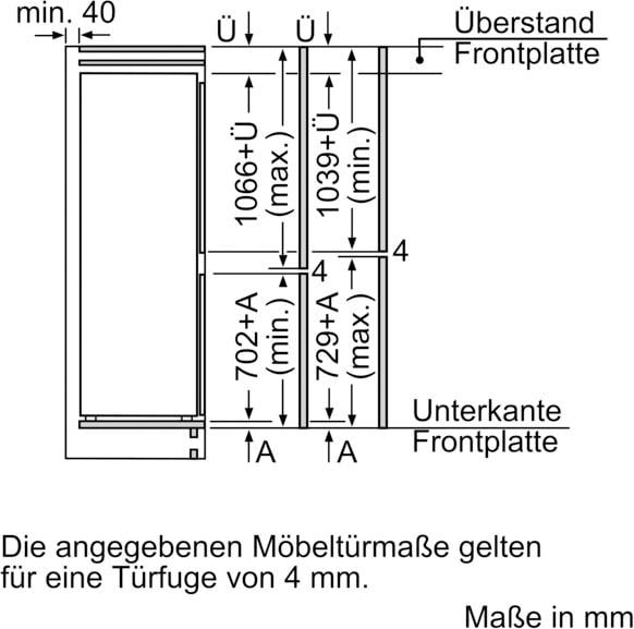 BOSCH Einbaukühlgefrierkombination »KIF86PFE0«, KIF86PFE0, 177,2 cm hoch, 55 ,8 cm breit im OTTO Online Shop