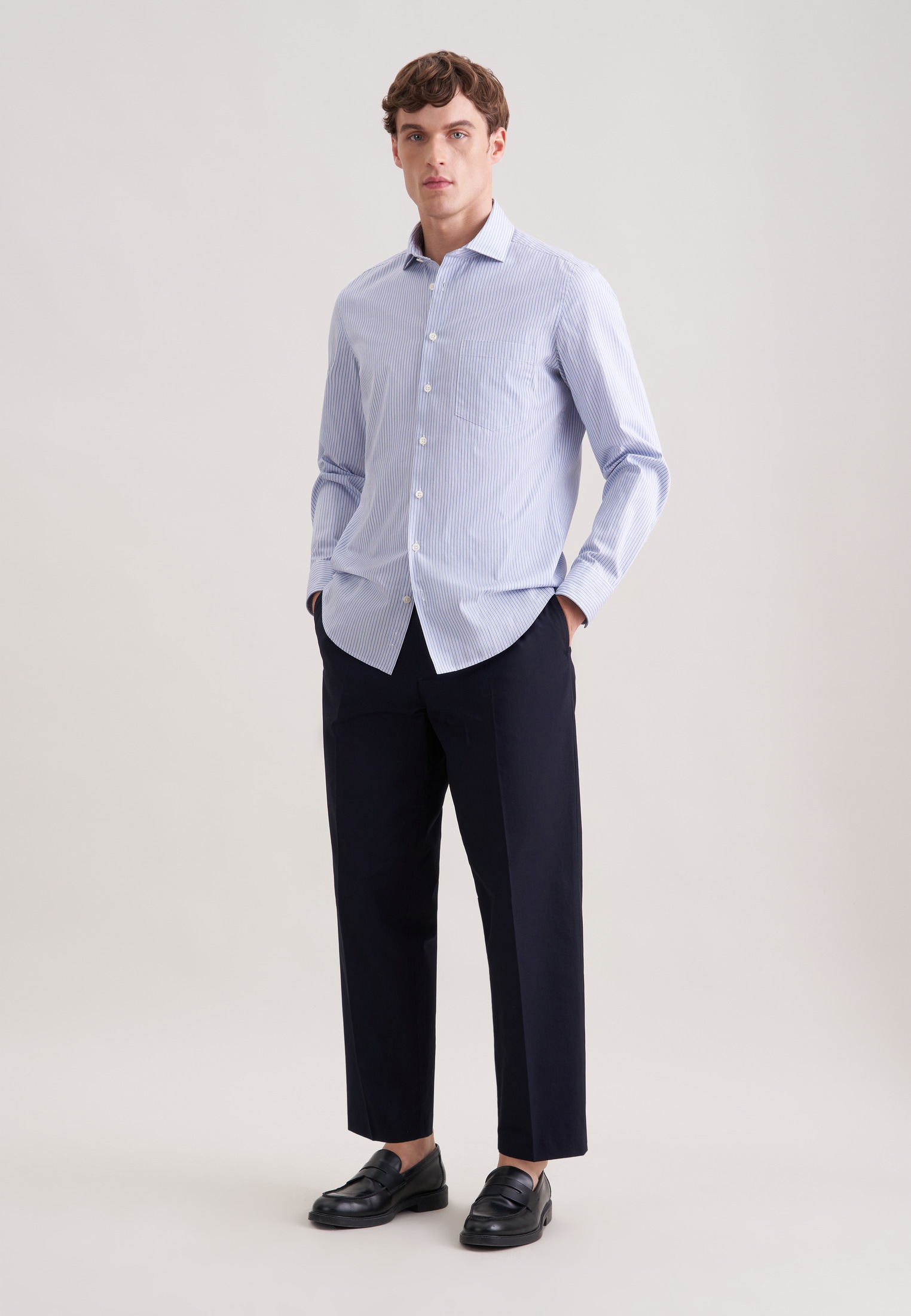 seidensticker Businesshemd Slim 1/1 Kentkragen Gestreift