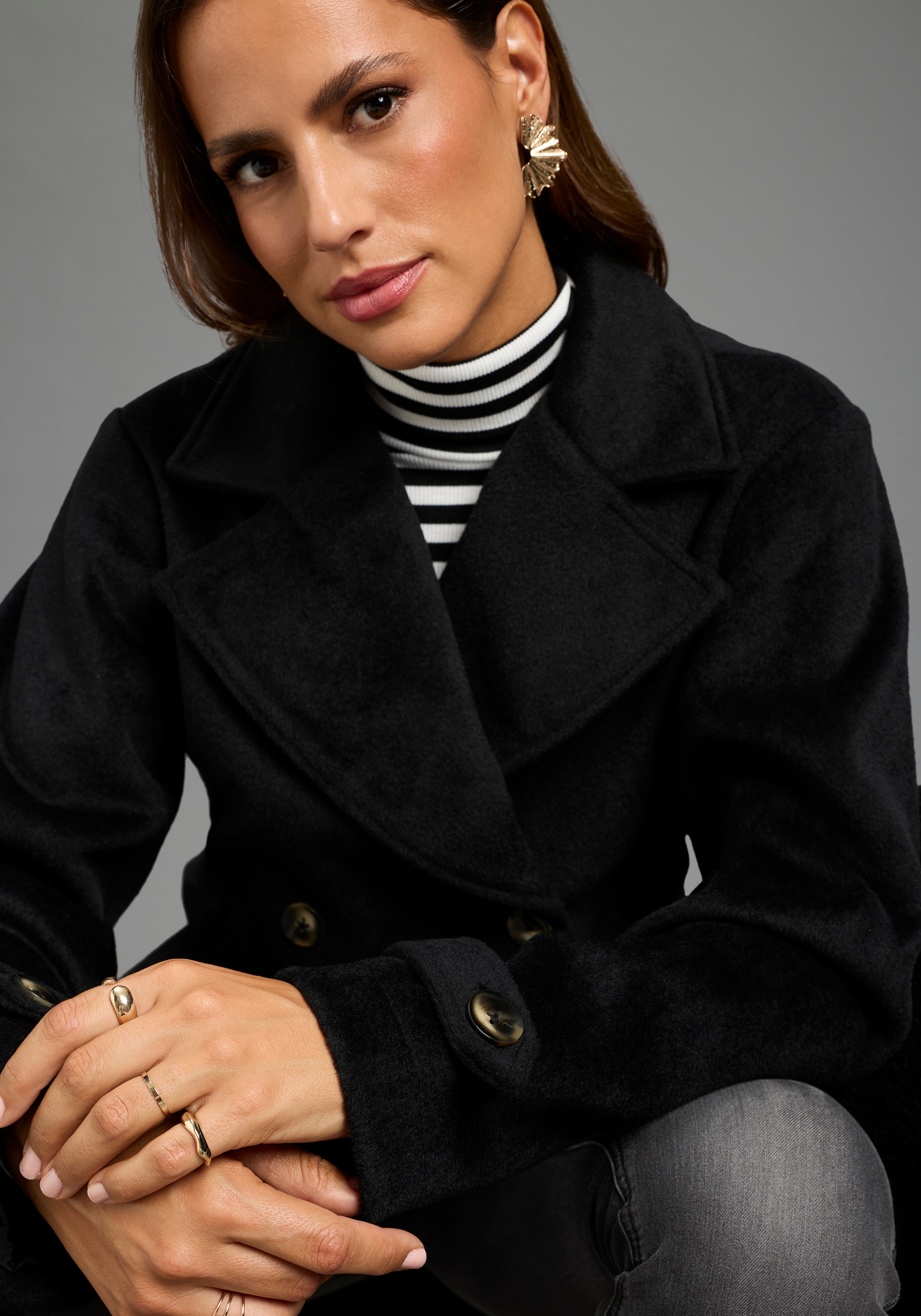 Laura Scott Cabanjacke kurz Jacke in Wolloptik