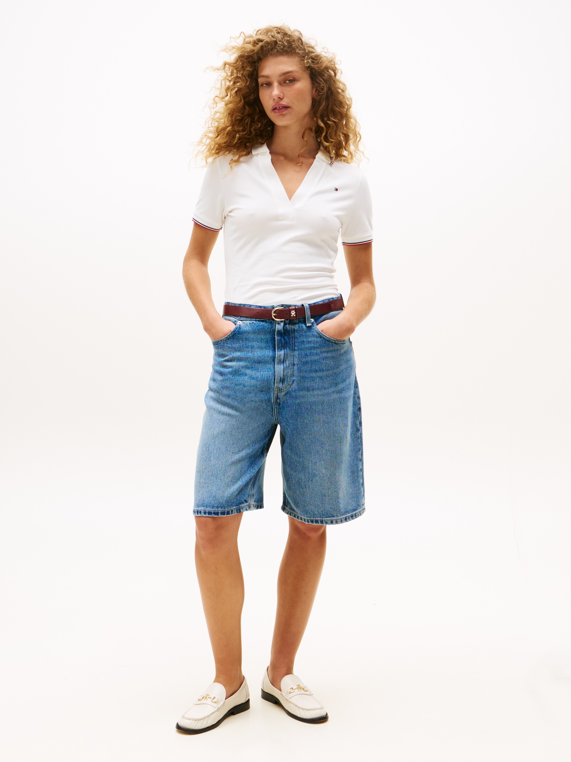 Tommy Hilfiger Poloshirt »1985 TIPPING SLIM OPEN SS POLO«