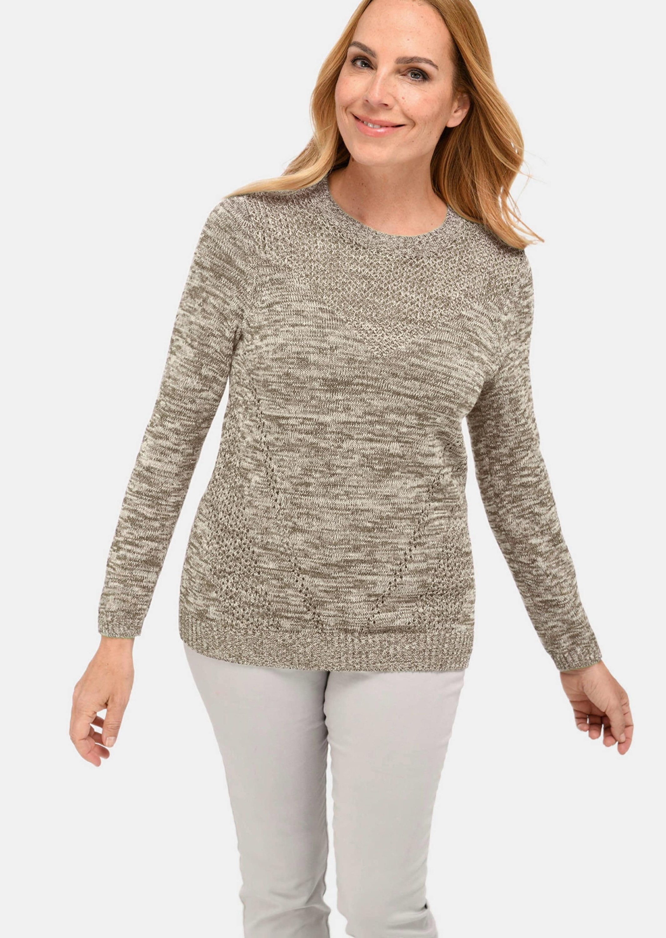 GOLDNER Strickpullover »Kurzgröße Pullover mit Glanzgarn«