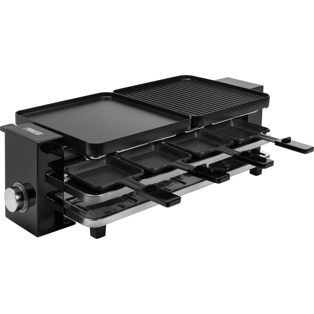 PRINCESS Raclette »162925 8 Piano-Schwarz für 8 Personen«, 8 St. Raclettepfännchen, 1200 W