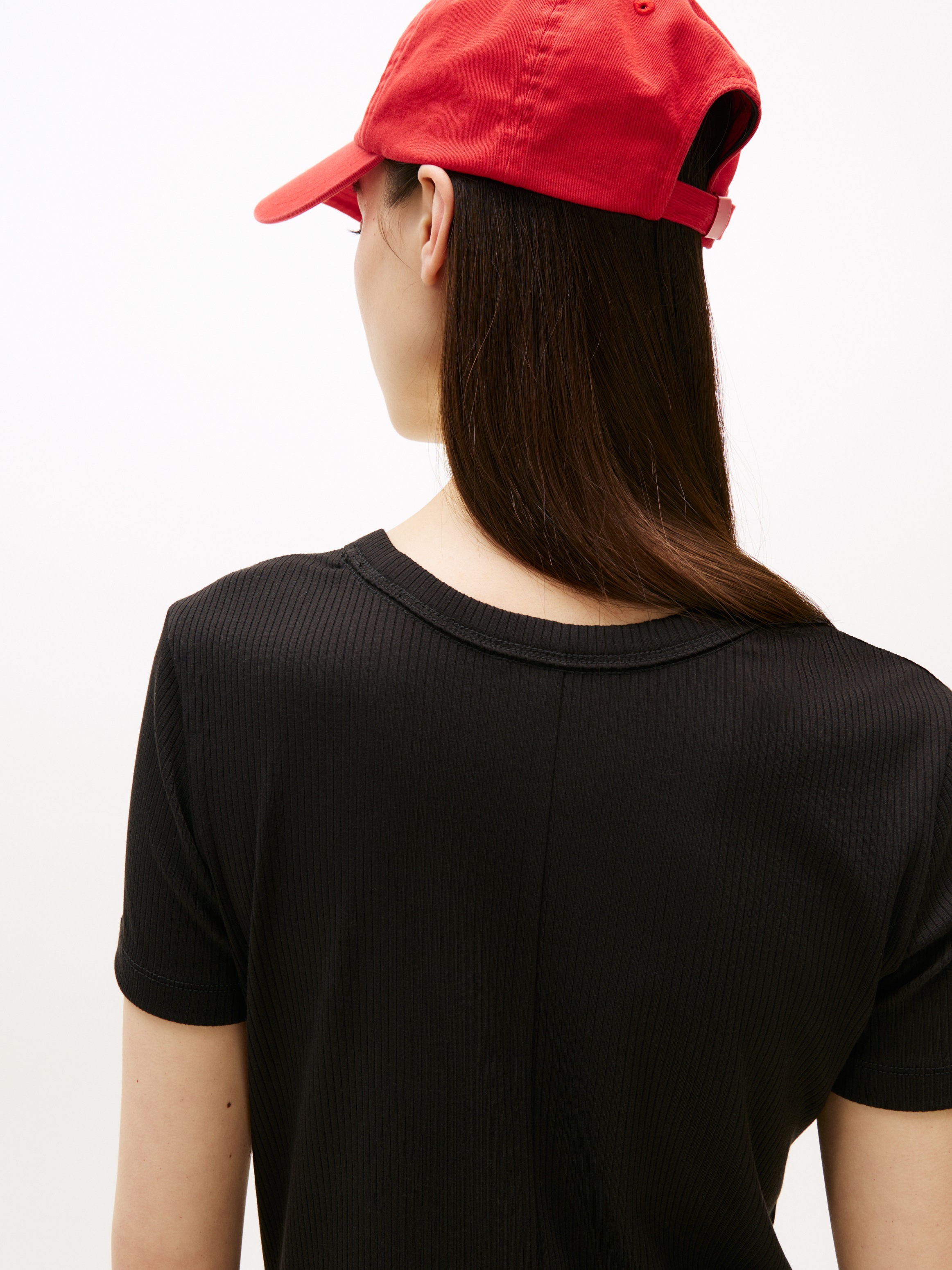 Tommy Jeans Jerseykleid, mit gerippter Struktur, Logostickerei