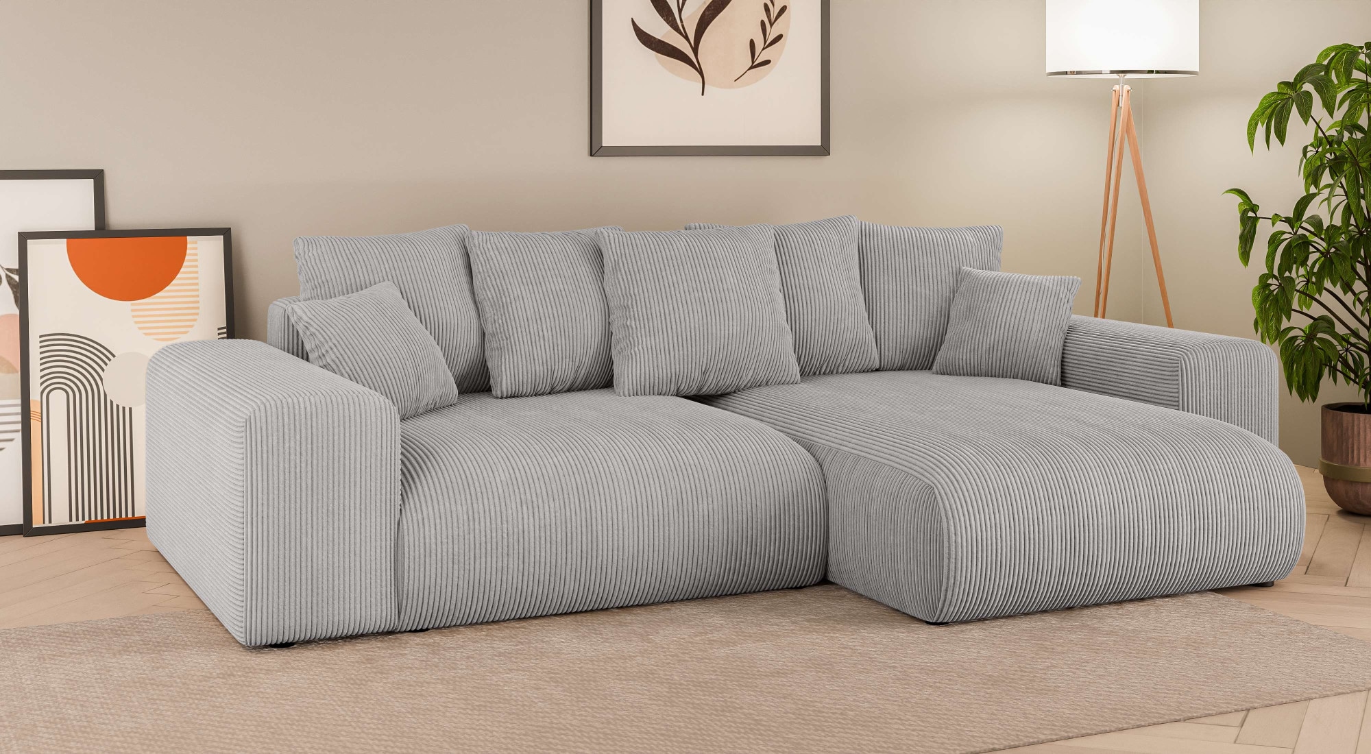 Home affaire Ecksofa »LAKESIDE mit Bettfunktion und Bettkasten, B/T/H 257/166/84 cm«