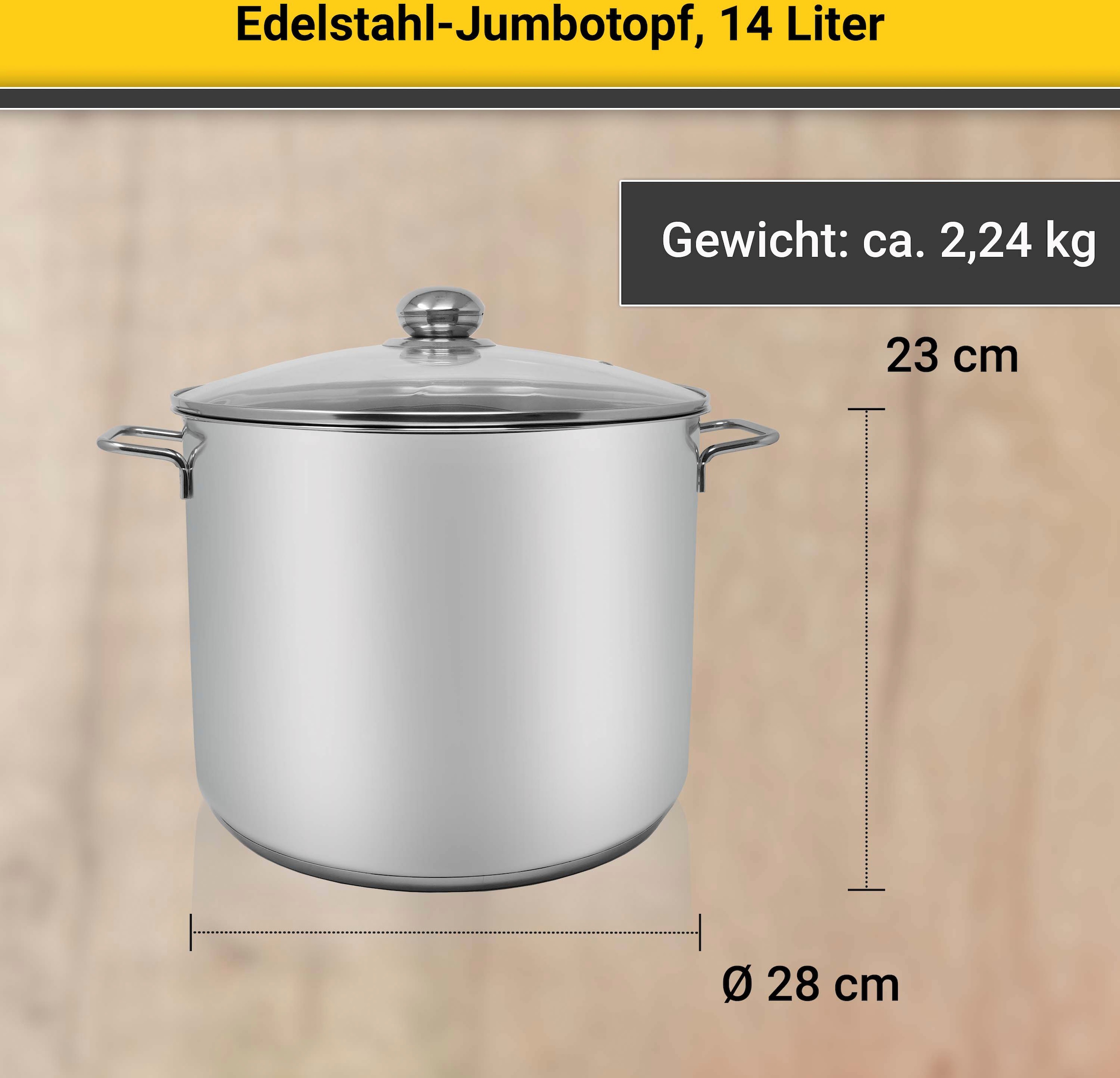 Krüger Kochtopf, Edelstahl, (1 tlg.), für Induktions-Kochfelder geeignet