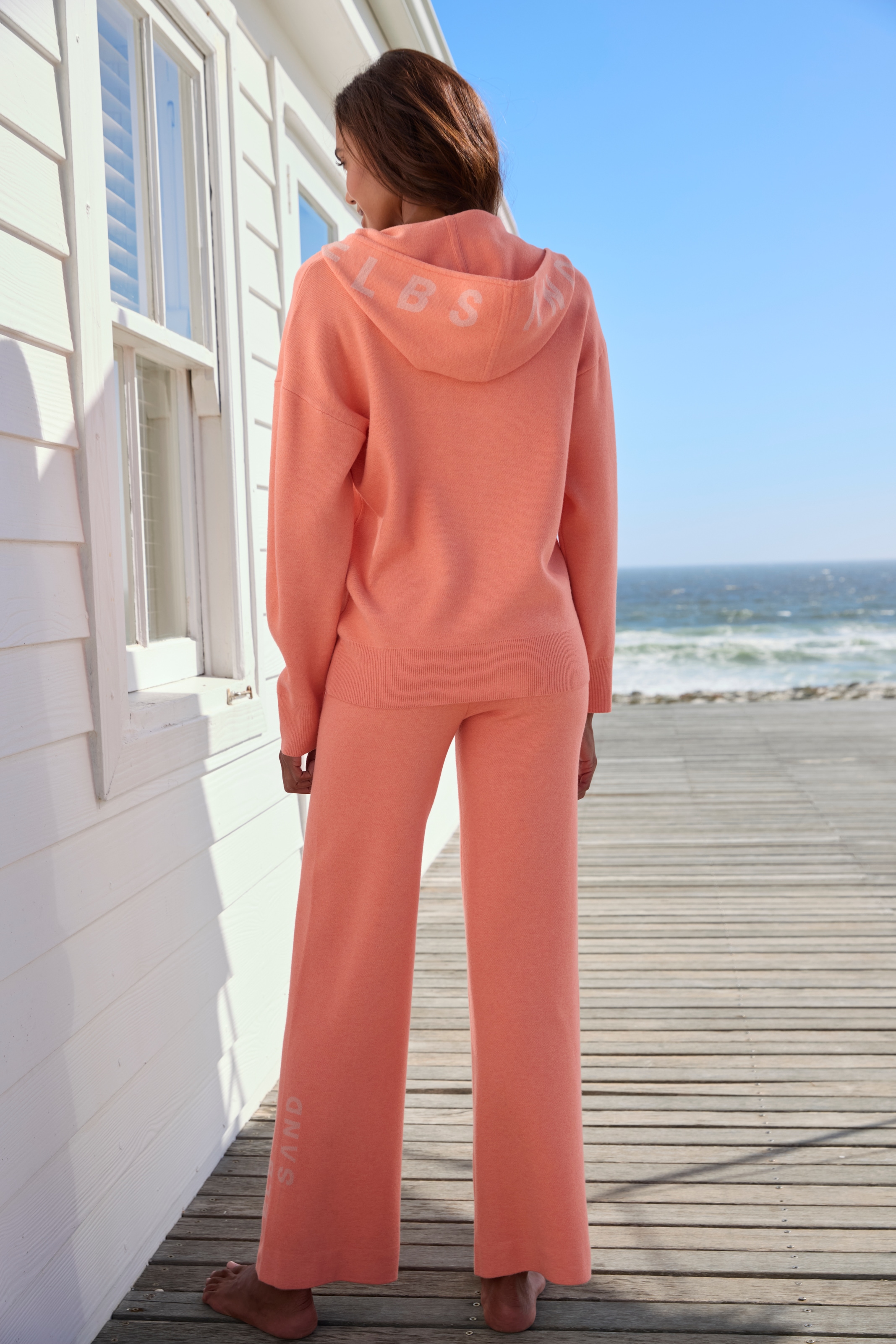 Elbsand Strickhose, mit weitem Bein und eingestricktem Logo, Loungewear
