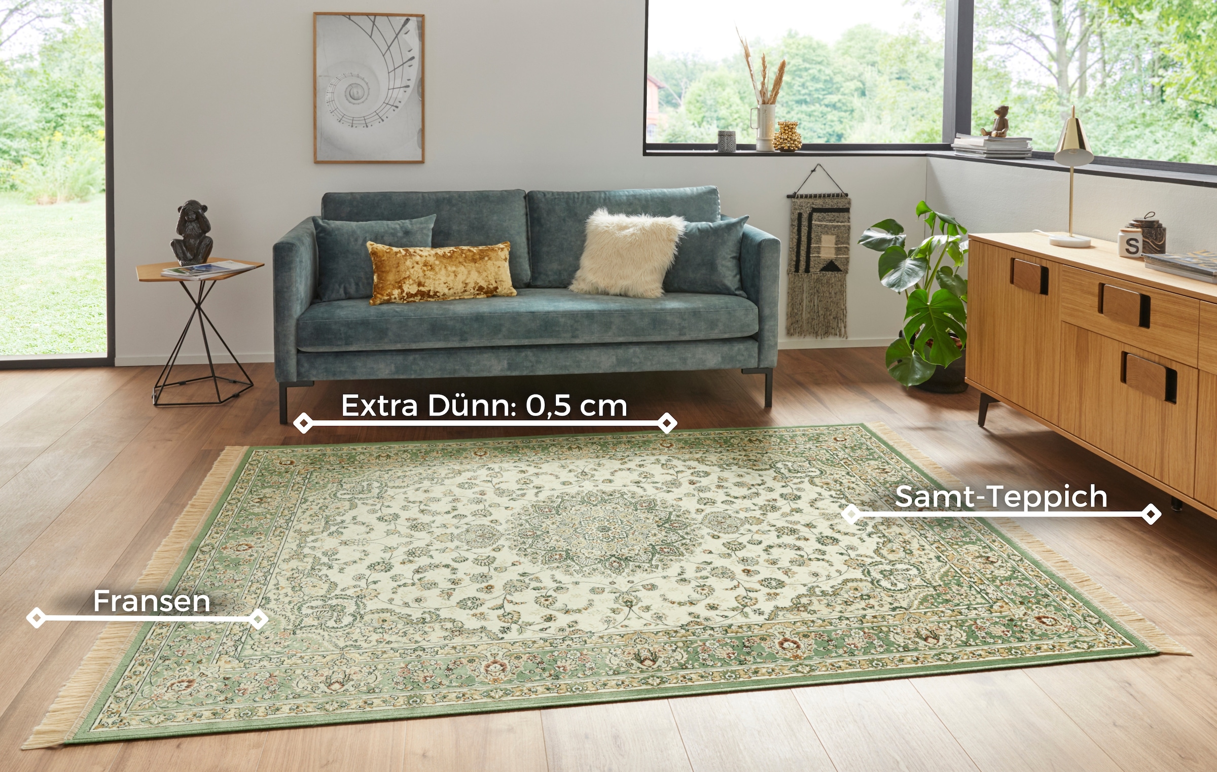 HANSE Home Teppich »Antik Nain«, rechteckig, 5 mm Höhe, Orientalisch mit Fransen, Orient, Wohnzimmer, Schlafzimmer, Esszimmer
