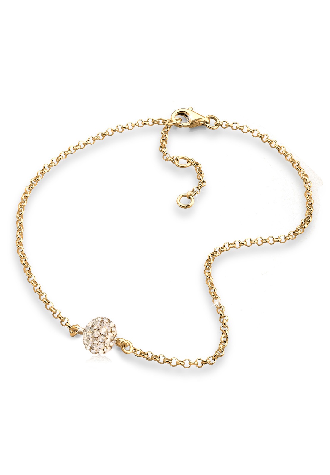 Elli Fußkette »Kugel Kristalle 925 Sterling Silber«