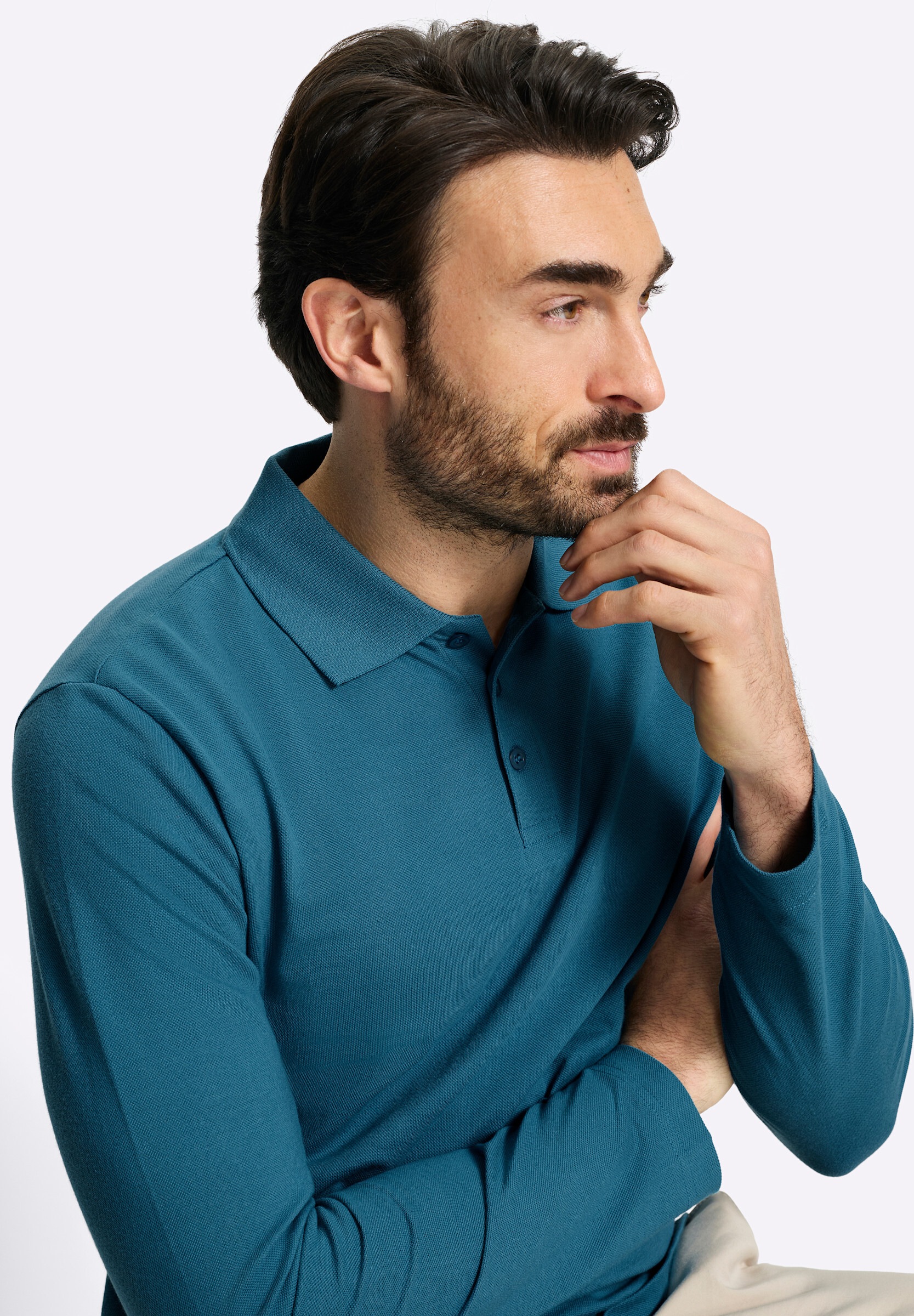 Witt Poloshirt »Langarm-Poloshirt Langarm-Poloshirt mit Flachstrick-Kragen«