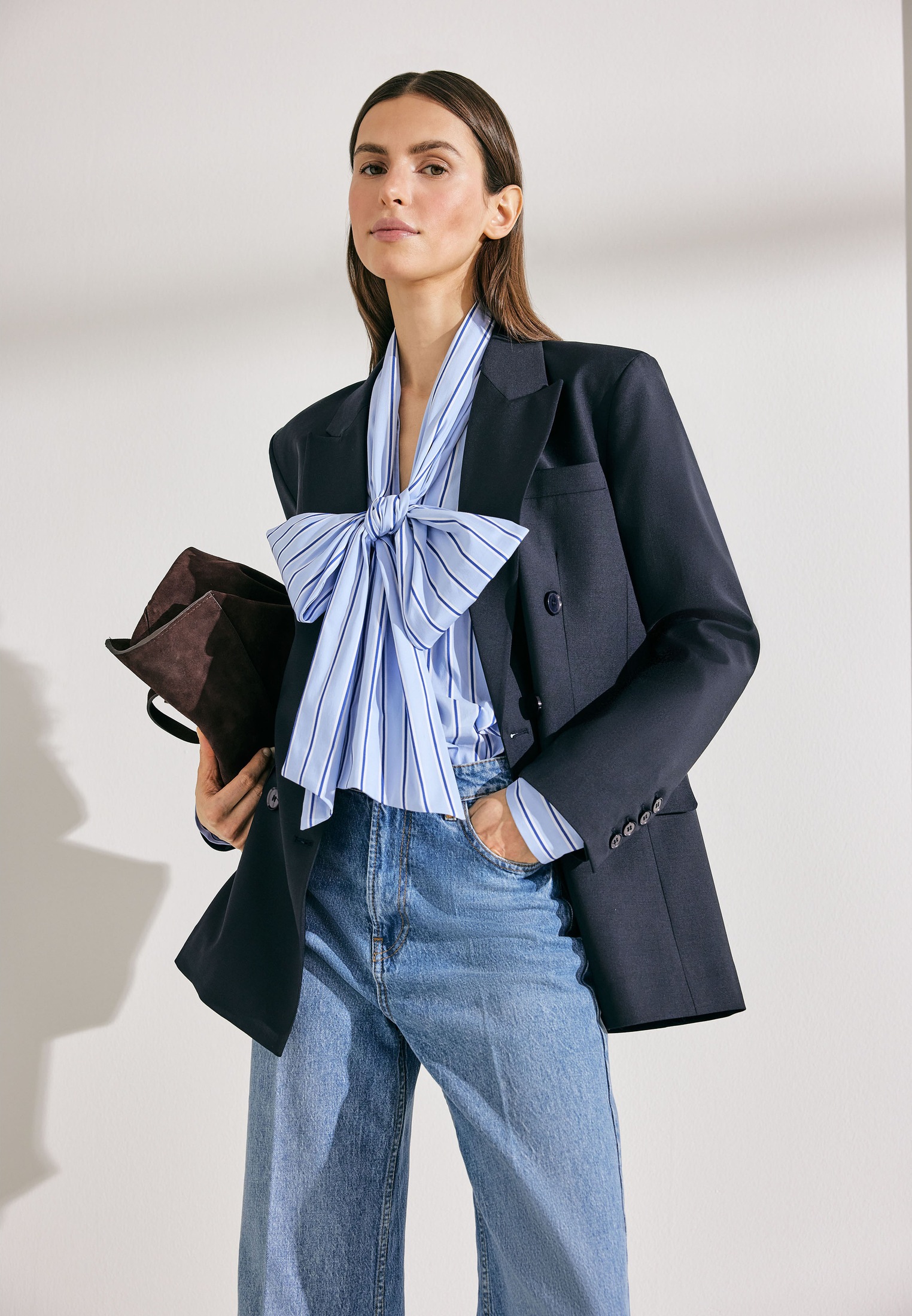 seidensticker Schluppenbluse 1/1 Binderkragen Gestreift