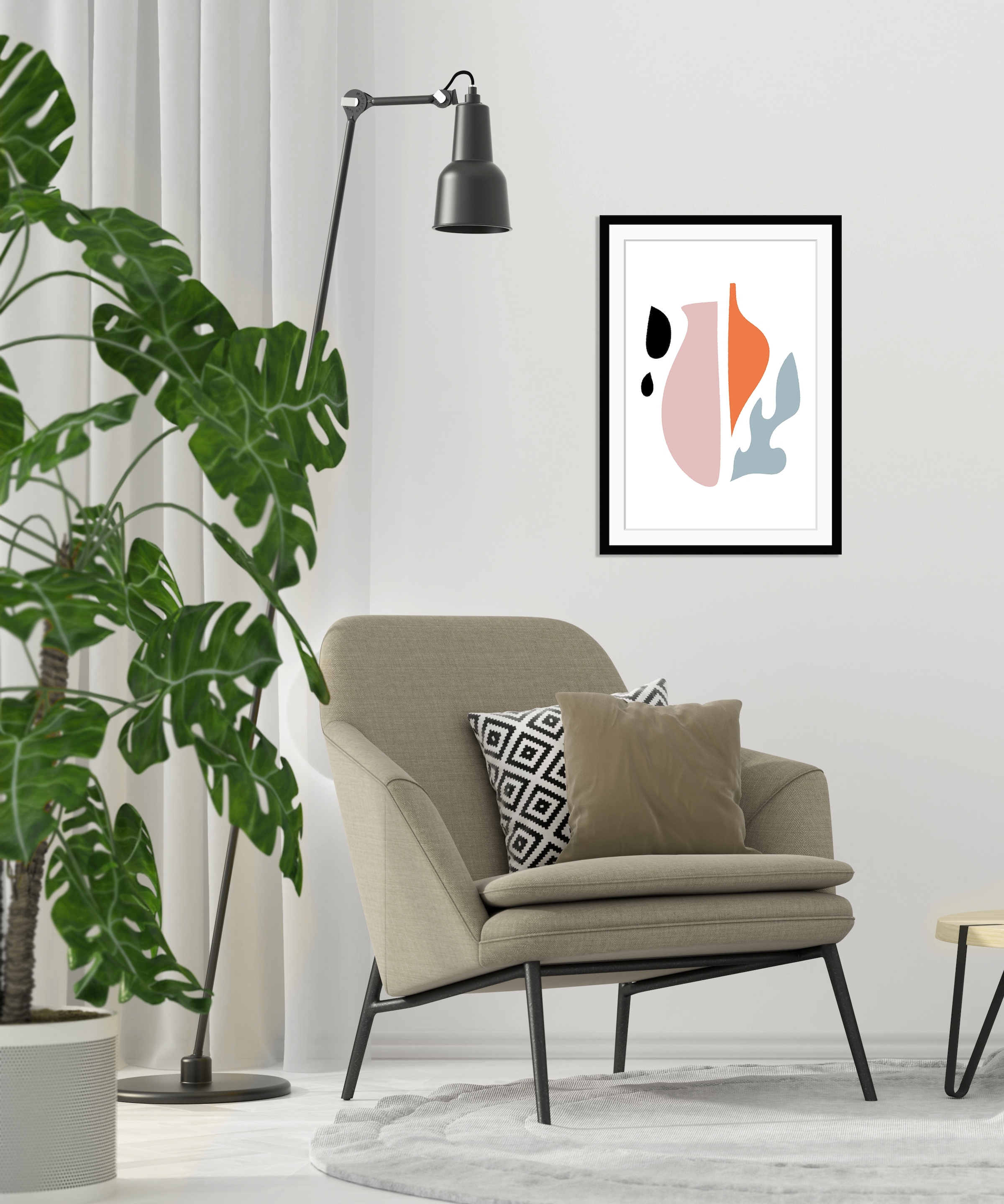 queence Bild »Jesus« Abstrakt | Figuren | Gemälde | Kunst HD Premium Poster-Druck inkl. Holzrahmen