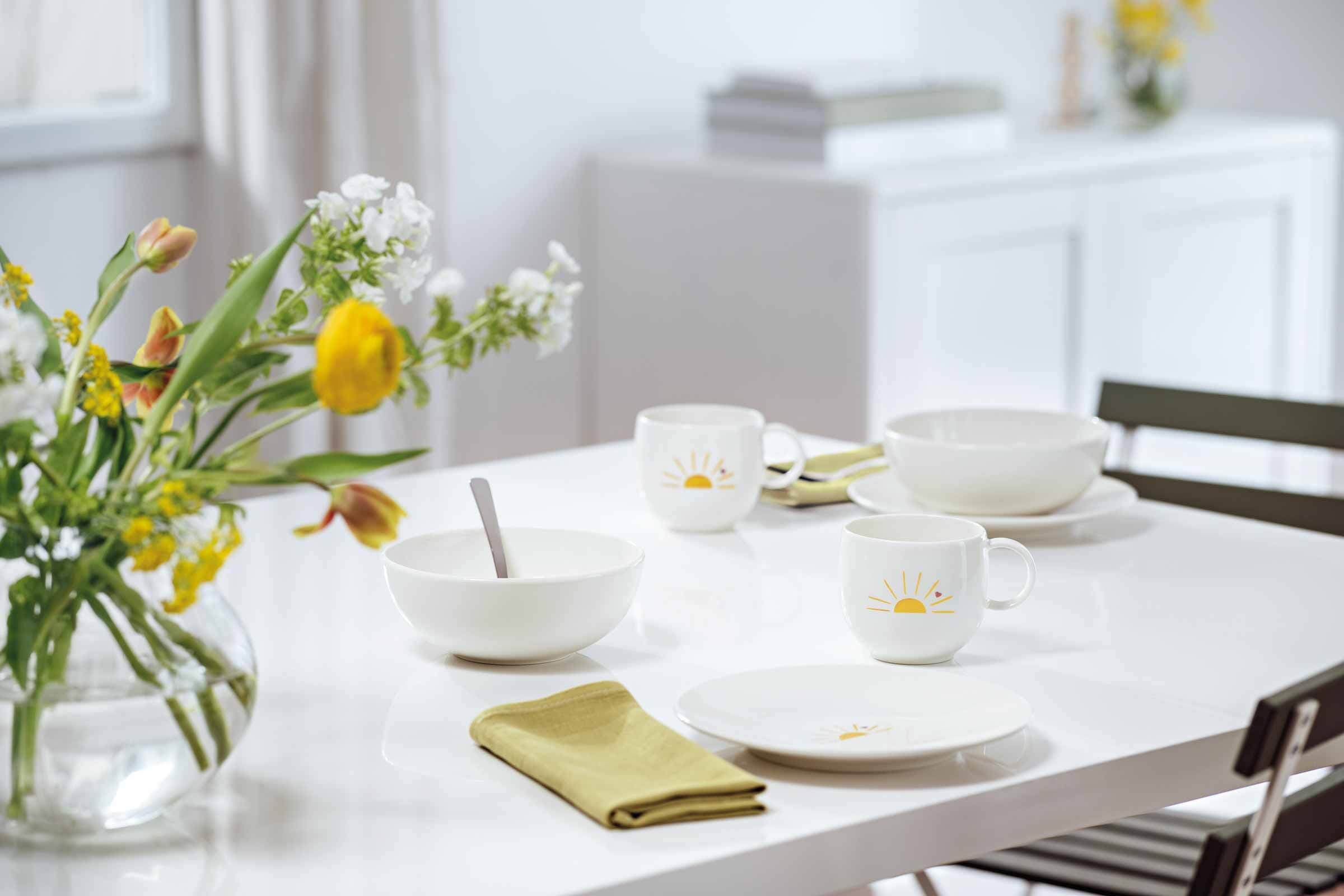 Villeroy & Boch Frühstücksteller »Frühstücksteller Hello Sunshine With Love ø 21,2 cm weiß-gelb«