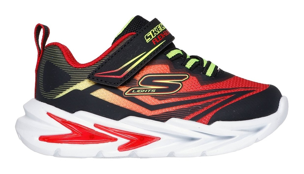 Skechers Lauflernschuh »FLEX-GLOW ULTRA LIGHTS«, Blink,-Klettschuh zum Schlüpfen, Neon, Größenschablone zum Download