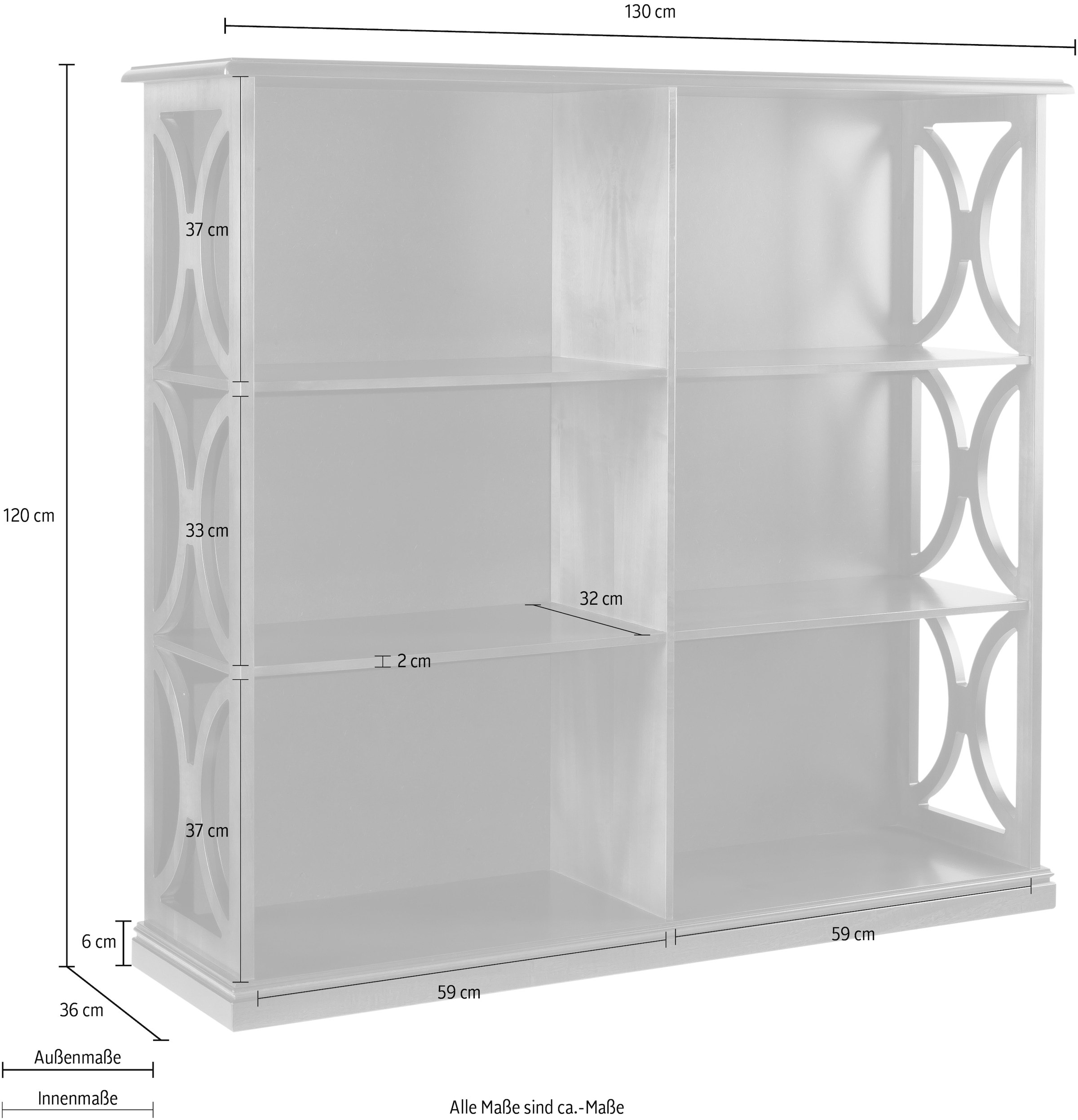Home affaire Bücherregal »Leone«, Breite 130 cm