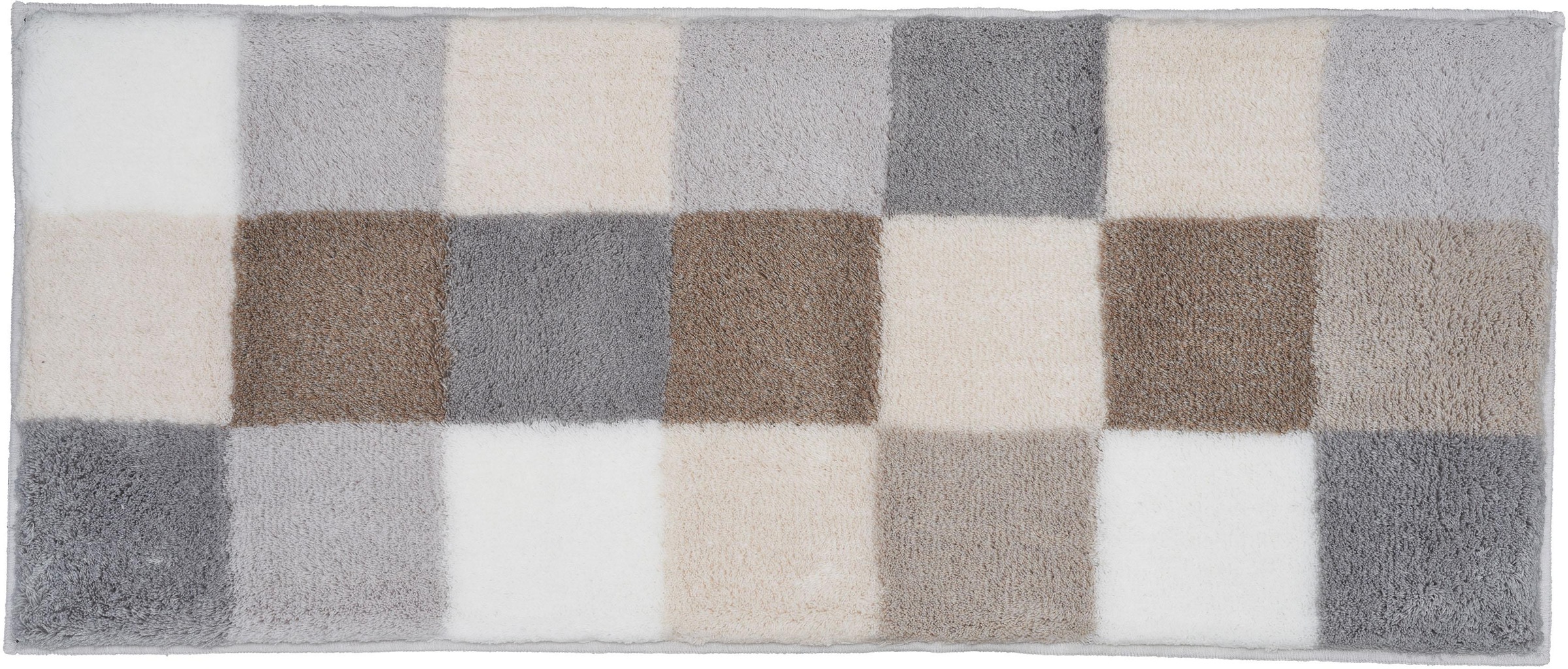 Kleine Wolke Badematte »Caro«, rutschhemmend beschichtet, fußbodenheizungsgeeignet, Badteppich, modernes Karo-Muster, Pastell-Farben, waschbar