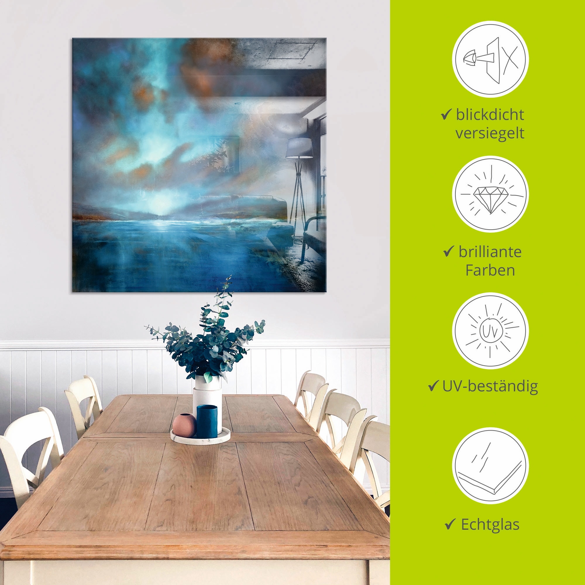 Artland Glasbild »Blaue Weite« Gewässer 1 Stk. tlg. in verschiedenen Größen