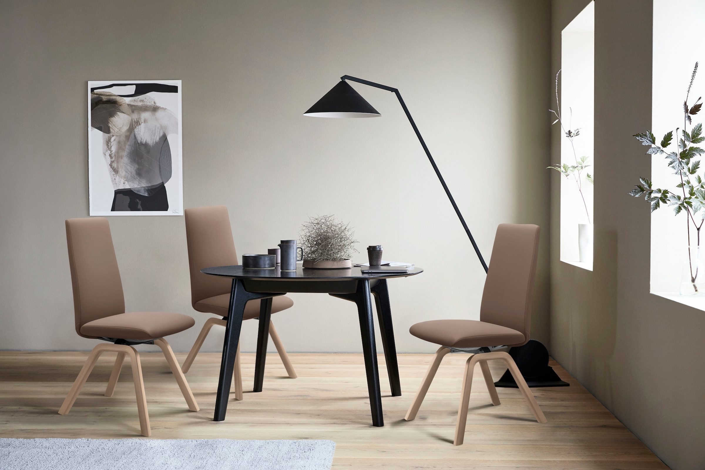 Stressless® Polsterstuhl »Laurel«, Leder BATICK, High Back, Größe M, mit schräggestellten Beinen in Schwarz