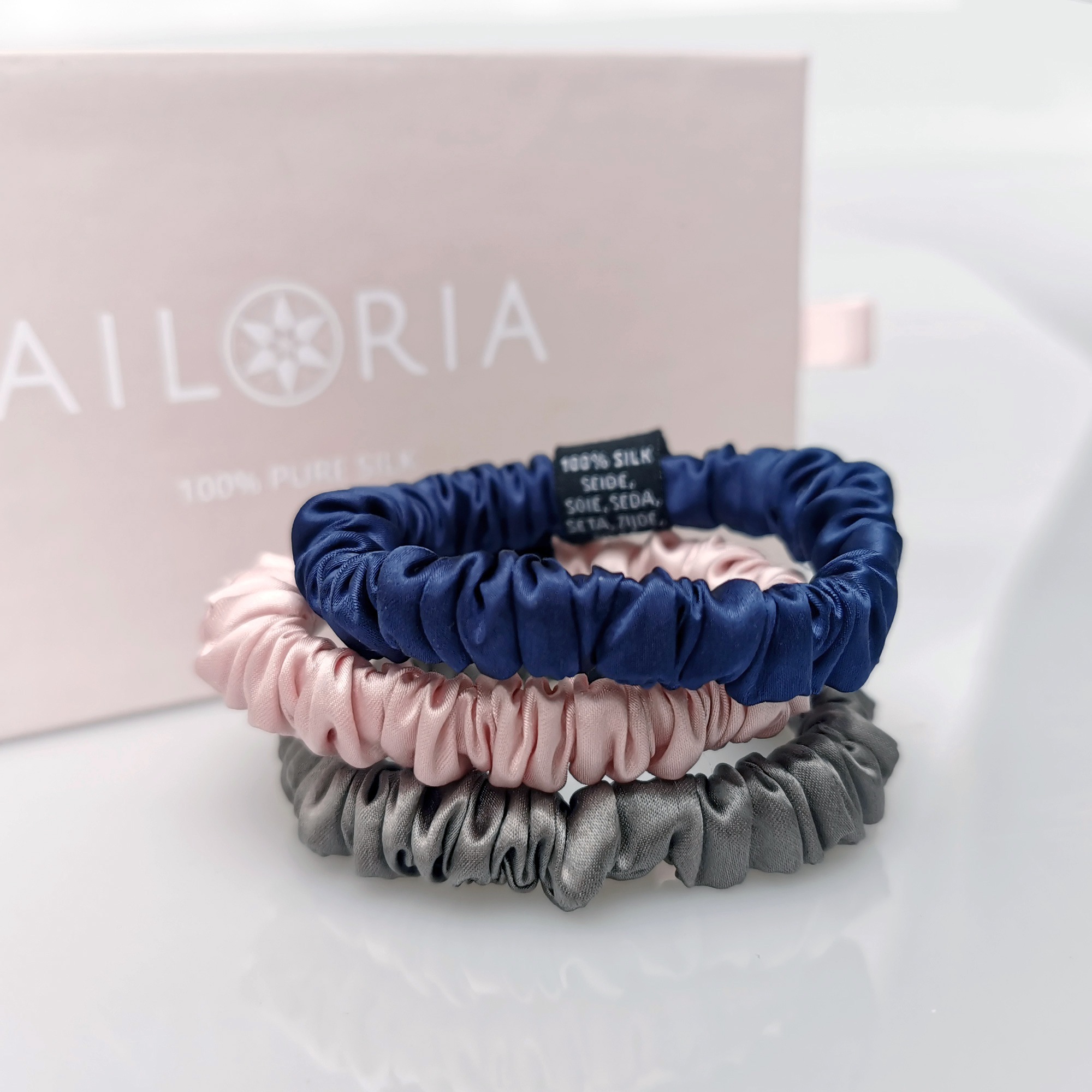 AILORIA Diadem »Set 3 Scrunchies S aus Seide DOUX«