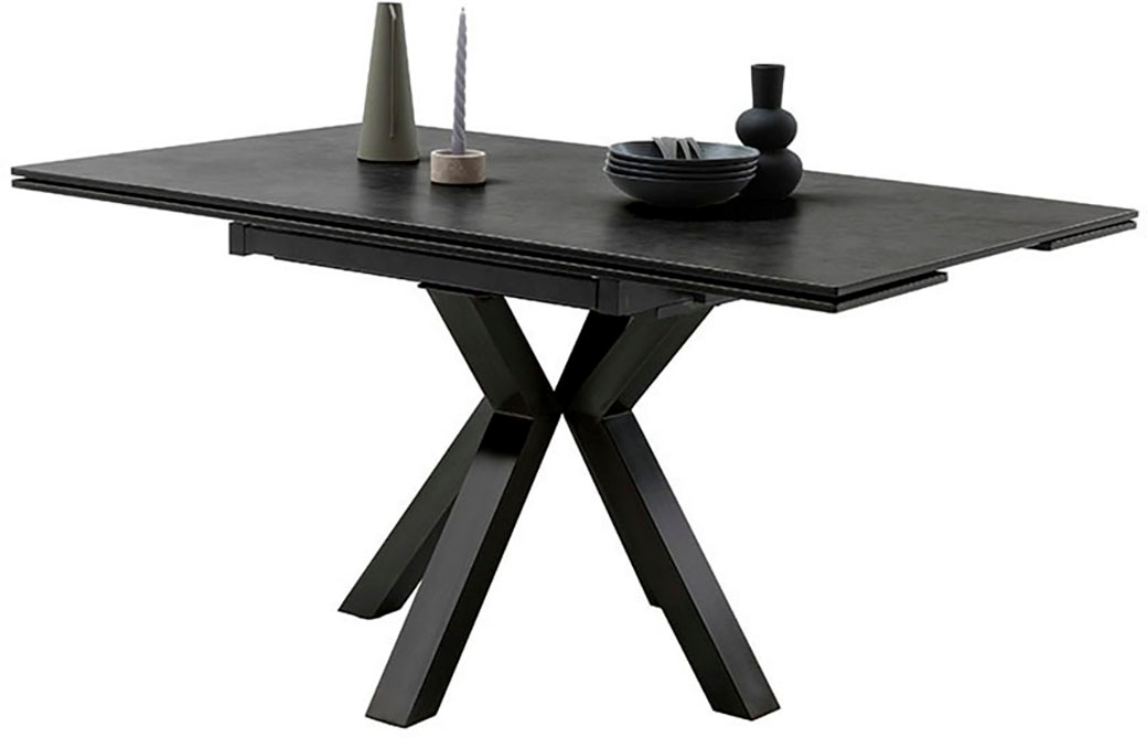 MCA furniture Esstisch »PALLINI Auszugstisch 90-150 cm«, (Einzelstück), Keramik,Metall,Längsseitenauszug,ausziehbar,Tischplatte 13 mm