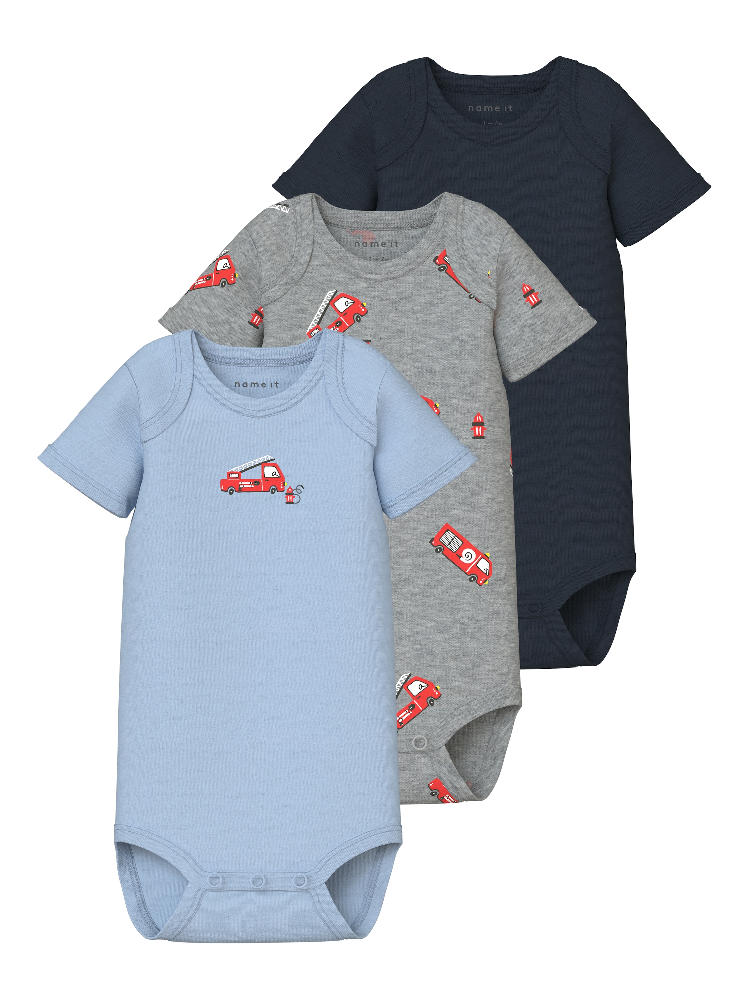 Name It Kurzarmbody »NBMBODY 3P SS FIRETRUCK NOOS« Packung, 3 tlg.