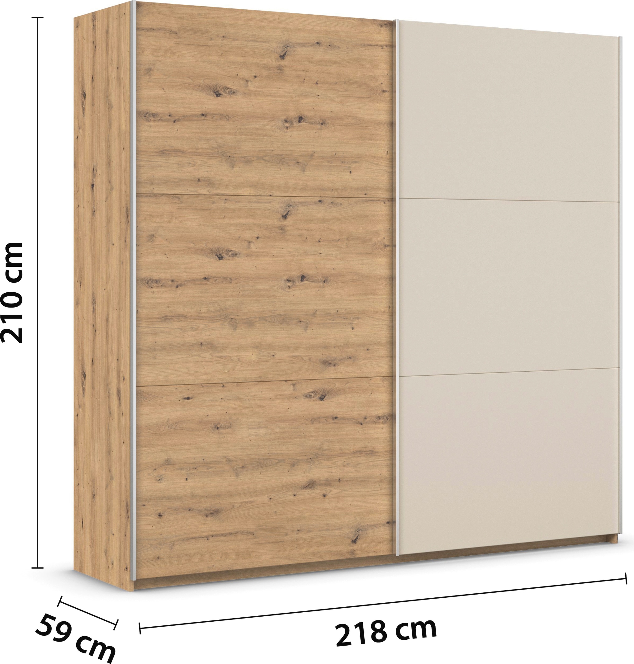 rauch Schlafzimmer-Set »Monza« mit Schwebetürenschrank Breite 218 cm, Bettanlage in 2 Breiten