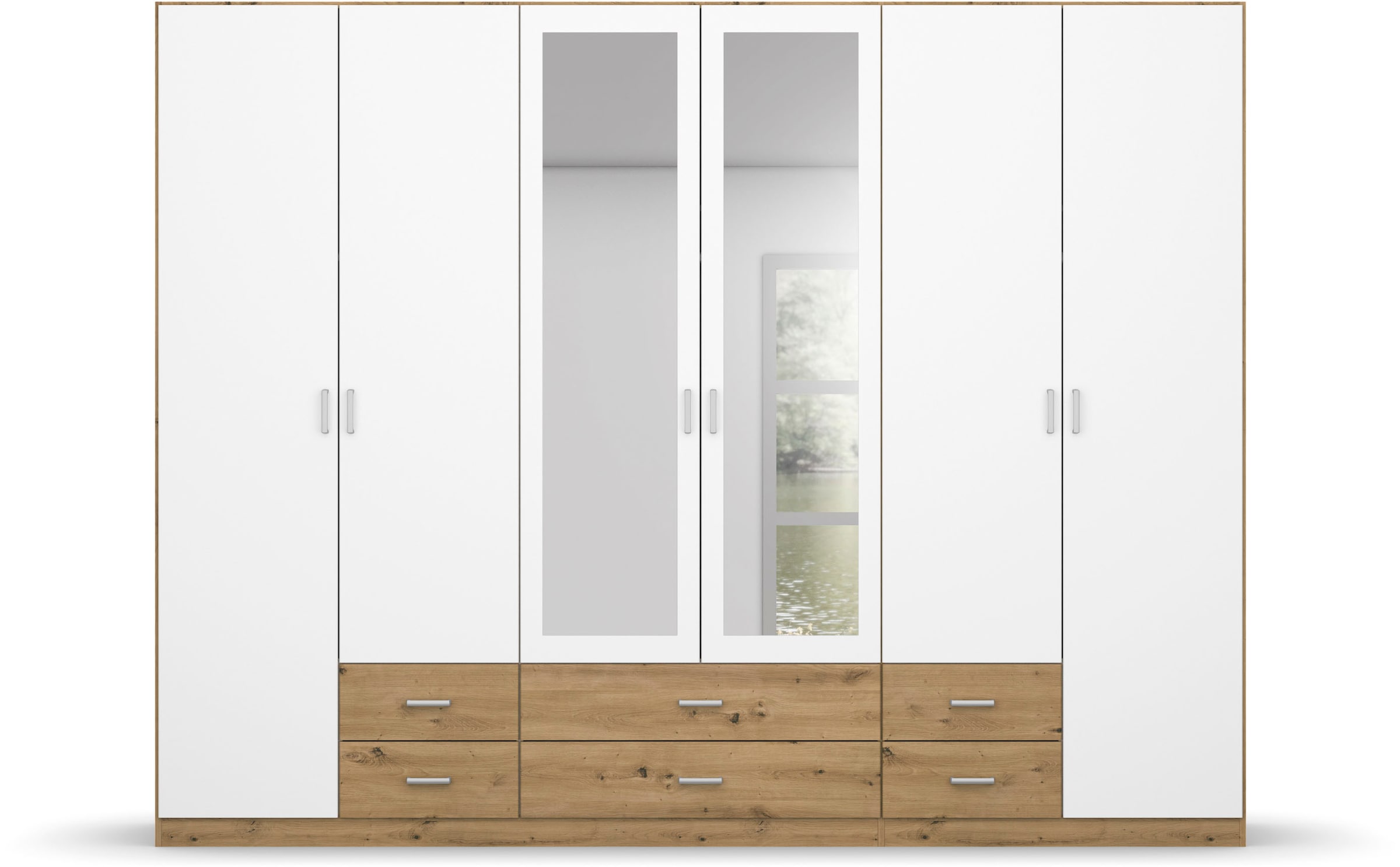 rauch Kleiderschrank »Schrank Garderobe Wäscheschrank GAMMA in 3 Breiten«, viel Stauraum mit 6 Schubladen, mit Spiegel TOPSELLER MADE IN GERMANY